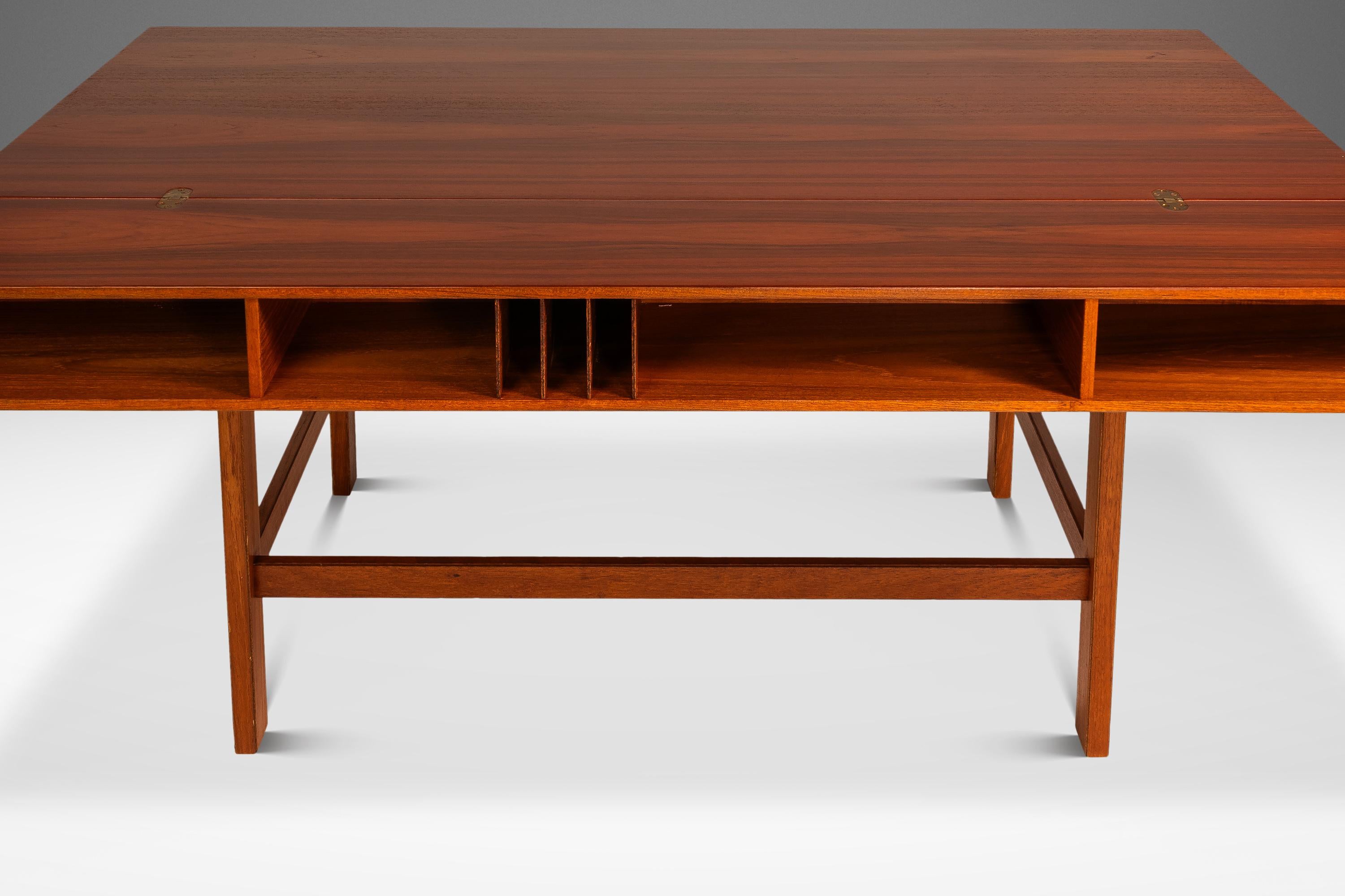 Flip-Top Executive Desk in Teak by Peter Løvig Nielsen, Denmark, c. 1960s For Sale 6