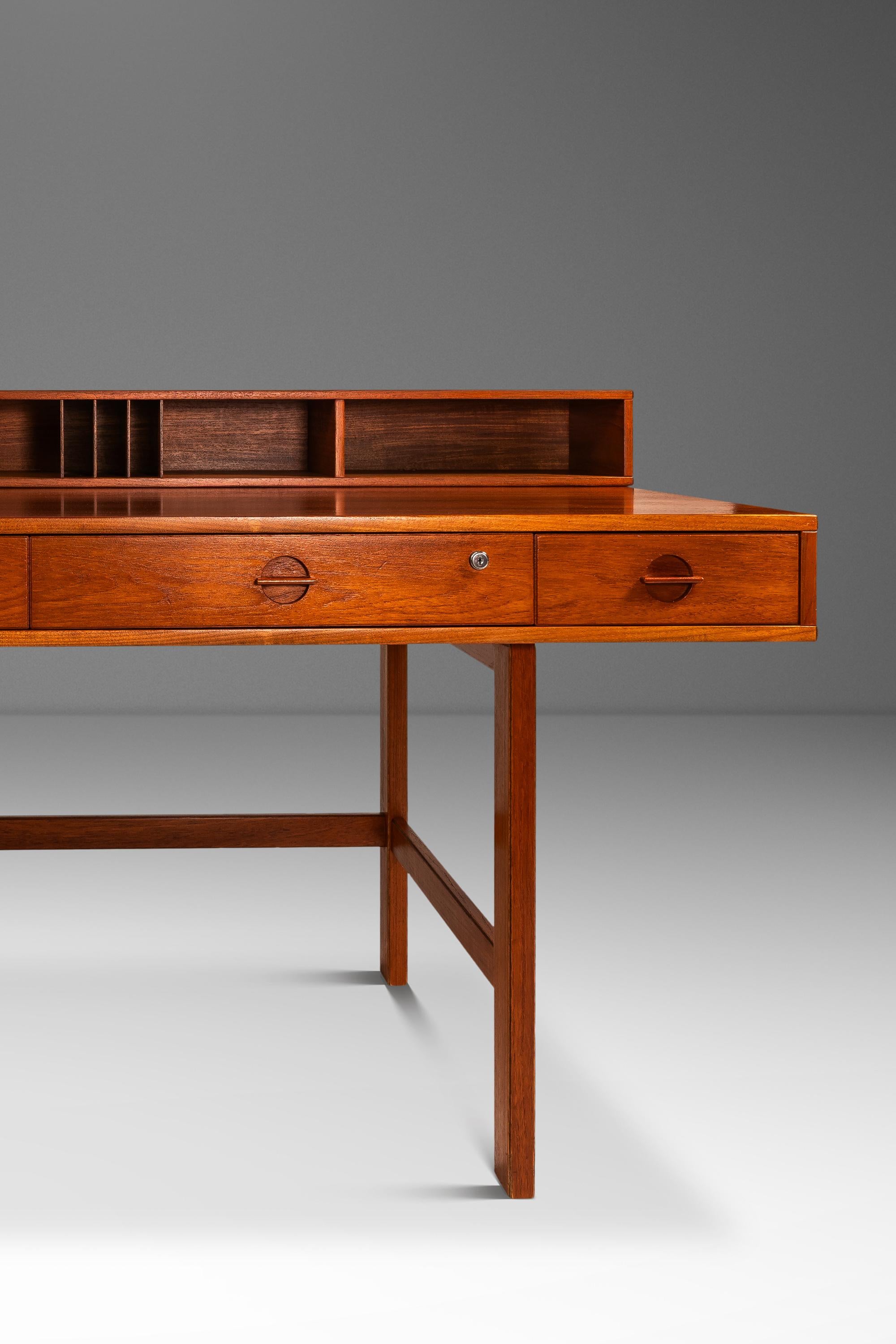 Flip-Top Executive Desk in Teak by Peter Løvig Nielsen, Denmark, c. 1960s For Sale 14