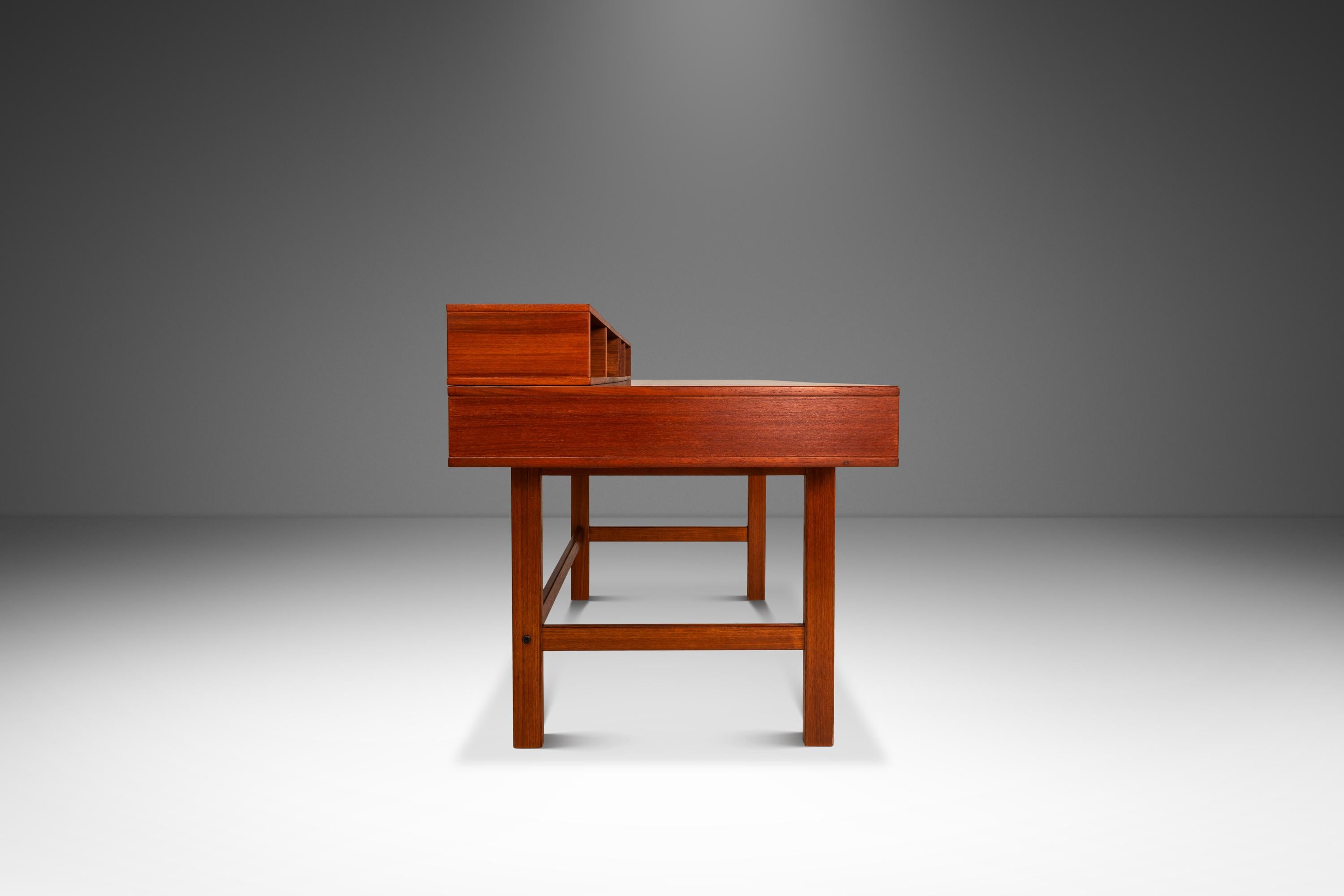 Danish Flip-Top Executive Desk in Teak by Peter Løvig Nielsen, Denmark, c. 1960s For Sale