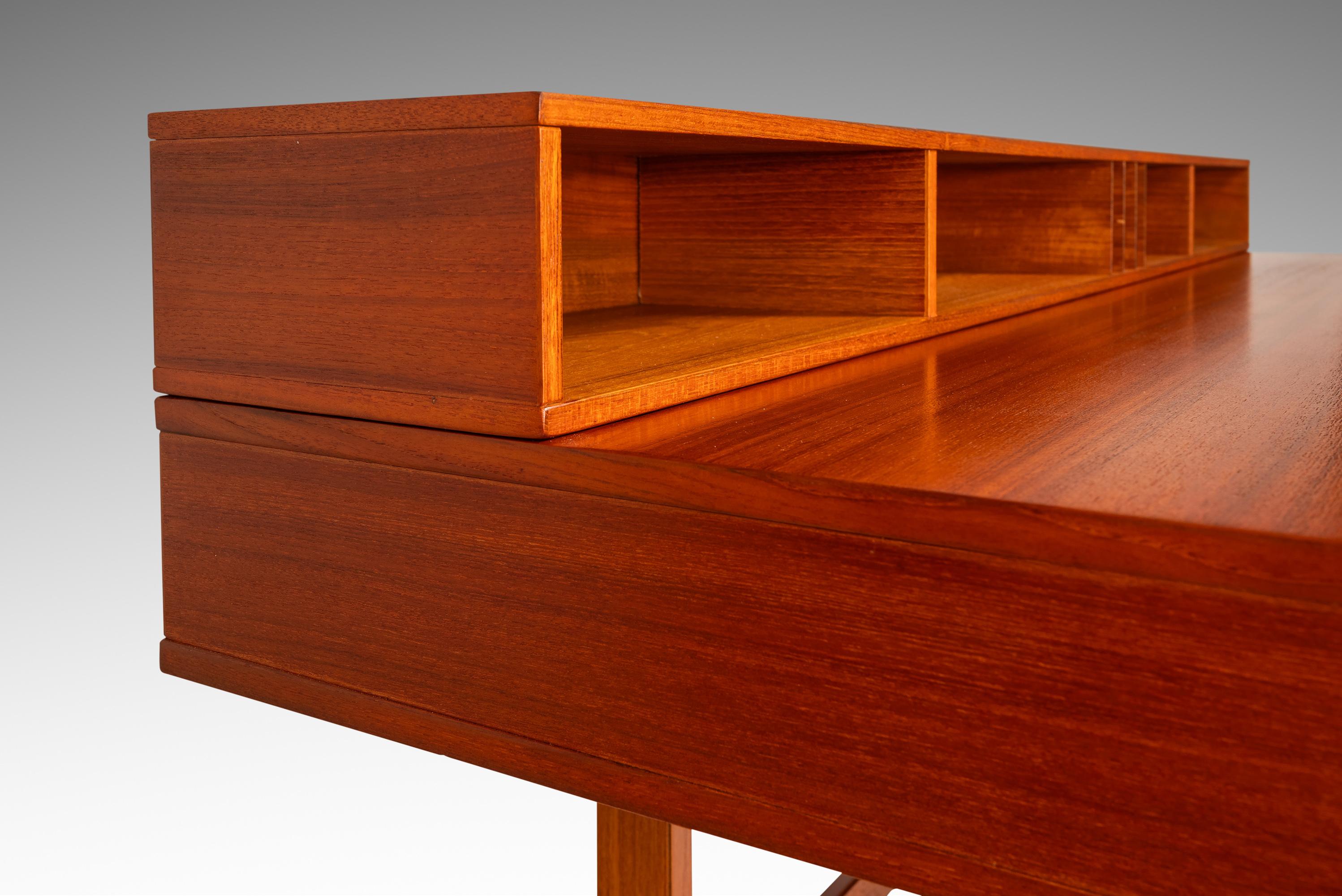 Flip-Top Executive Desk in Teak by Peter Løvig Nielsen, Denmark, c. 1960s For Sale 3