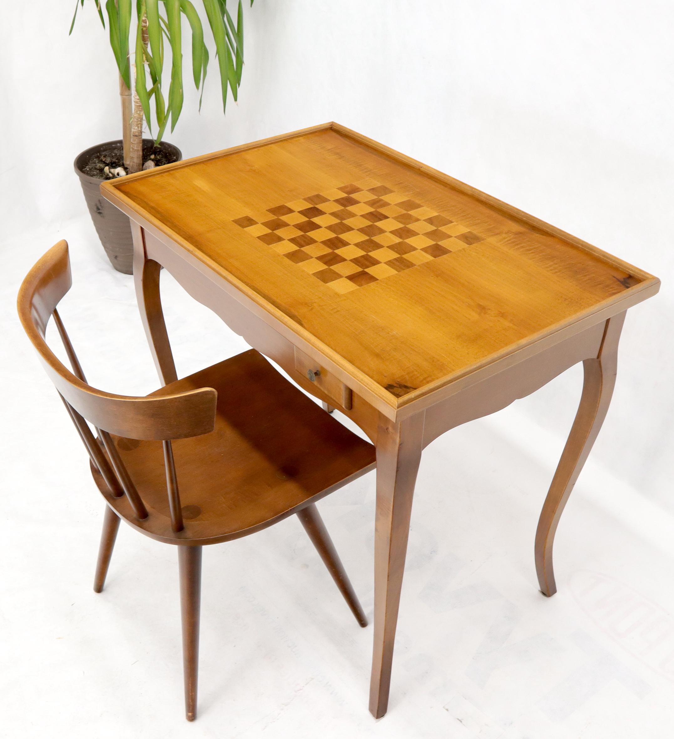Mid-Century Modern Flip Top Italian Chess Backgammon Game Table with Drawers