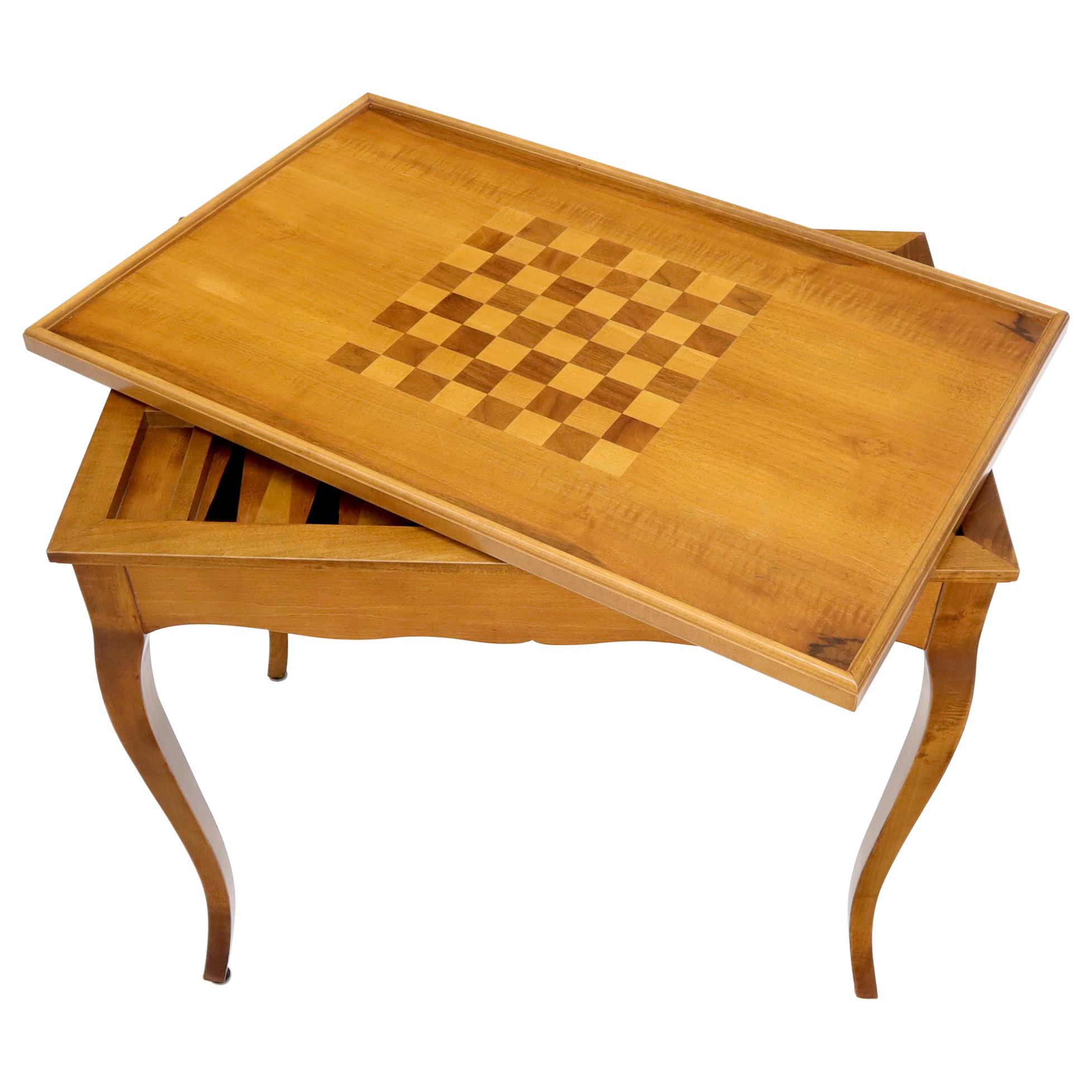 Flip Top Italian Chess Backgammon Game Table with Drawers
