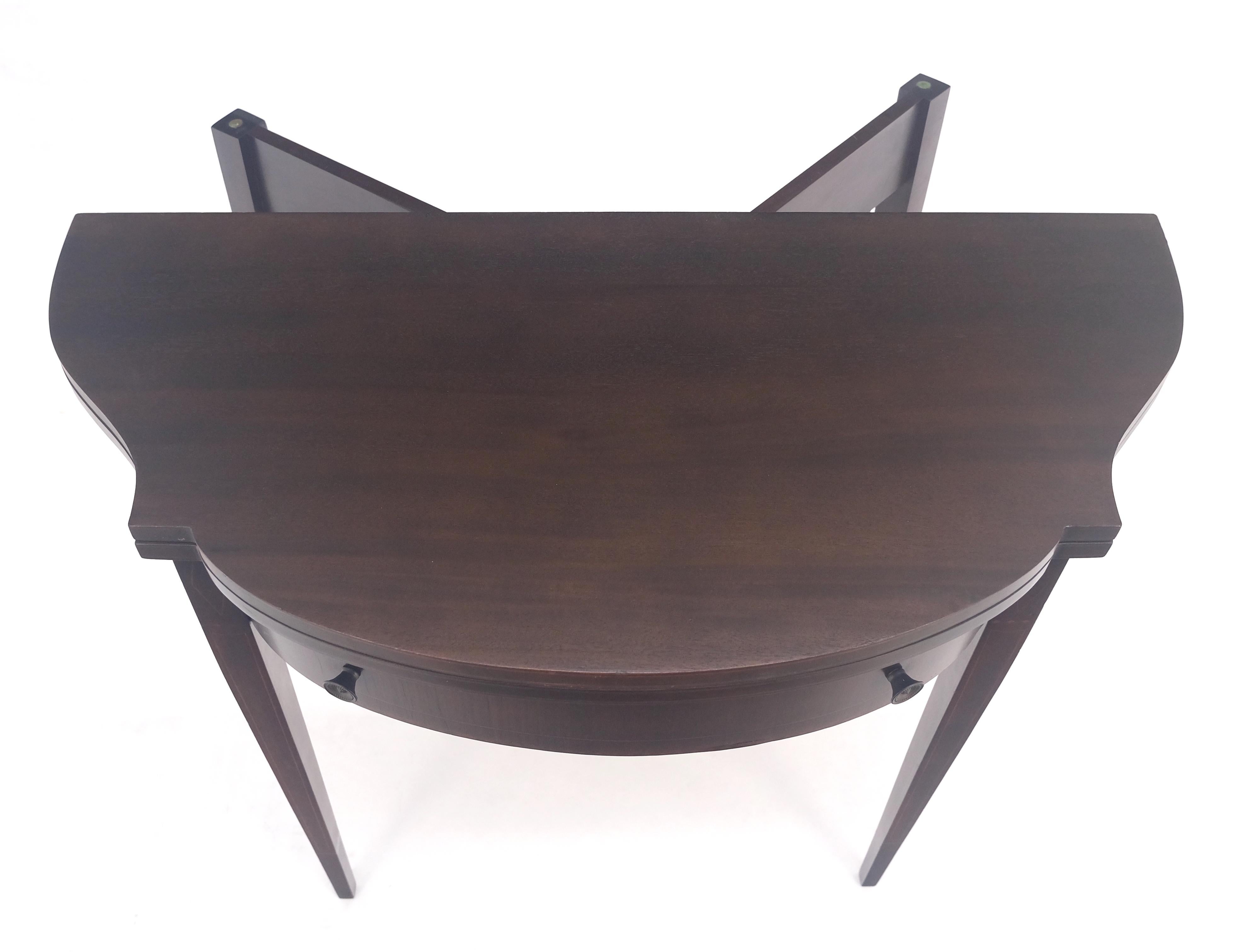 Flip Top Mahogany One Drawer Console Game Sofa Breakfast Top MINT For Sale 4