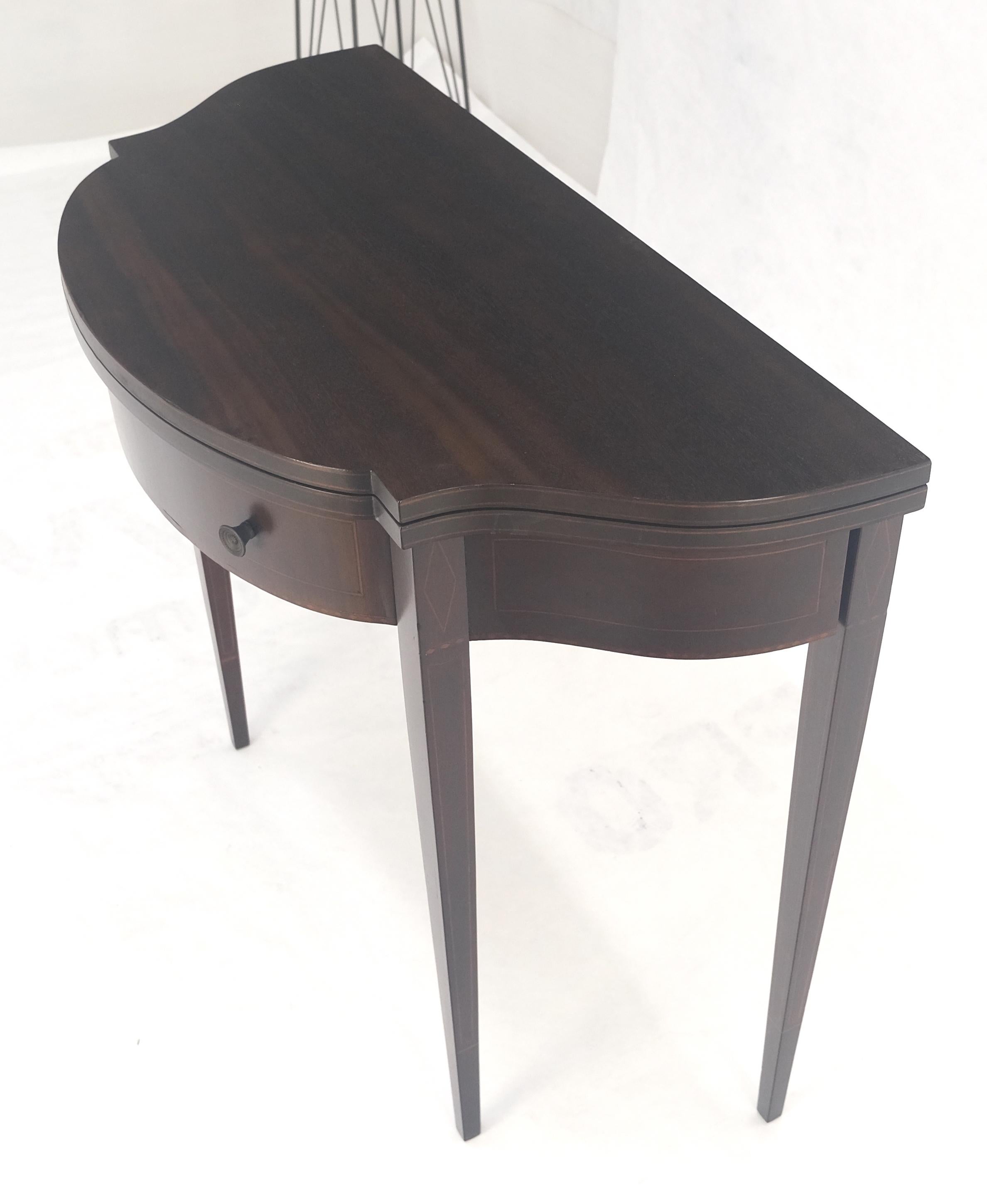 Flip Top Mahogany One Drawer Console Game Sofa Breakfast Top MINT For Sale 5