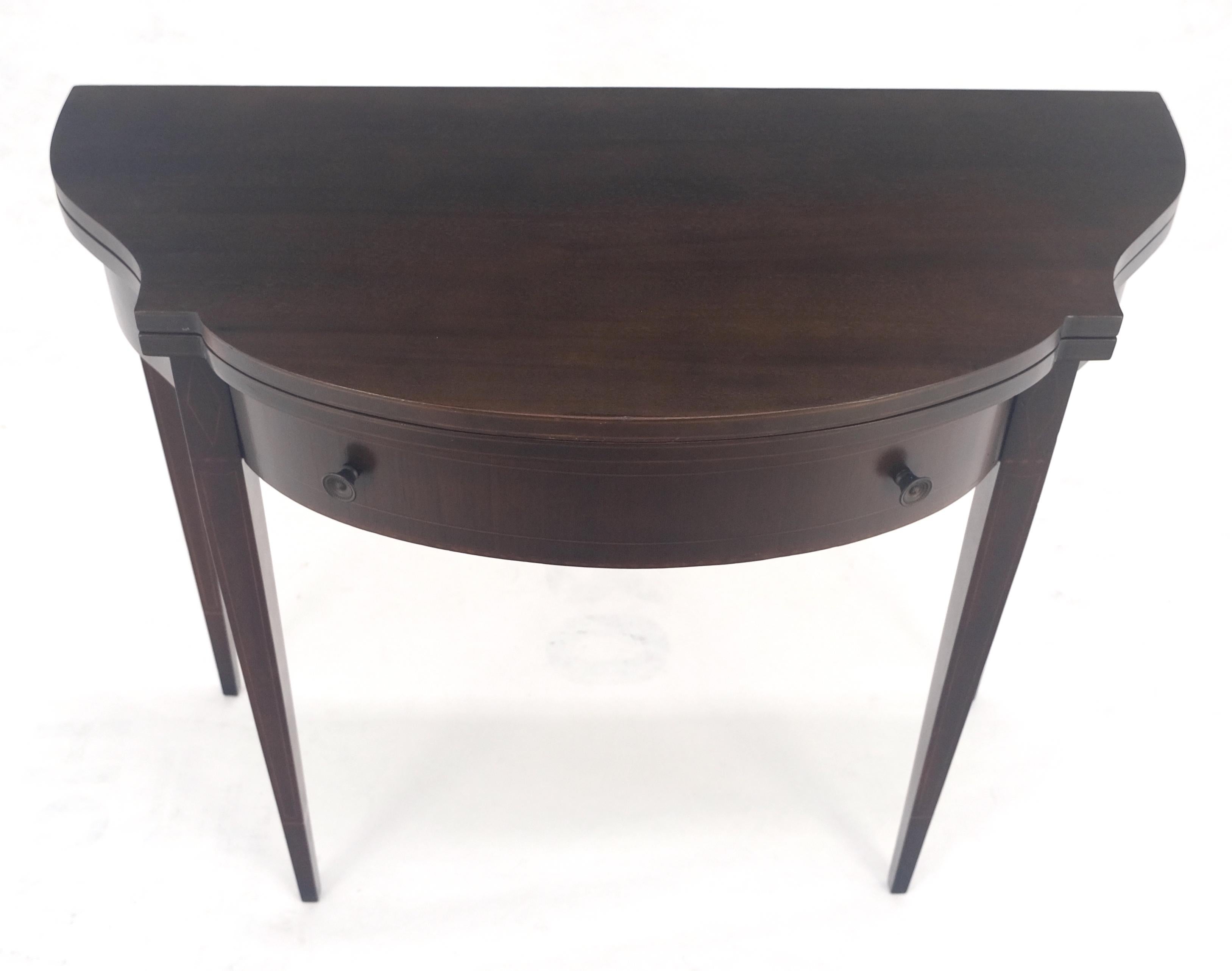 Flip Top Mahogany One Drawer Console Game Sofa Breakfast Top MINT For Sale 6