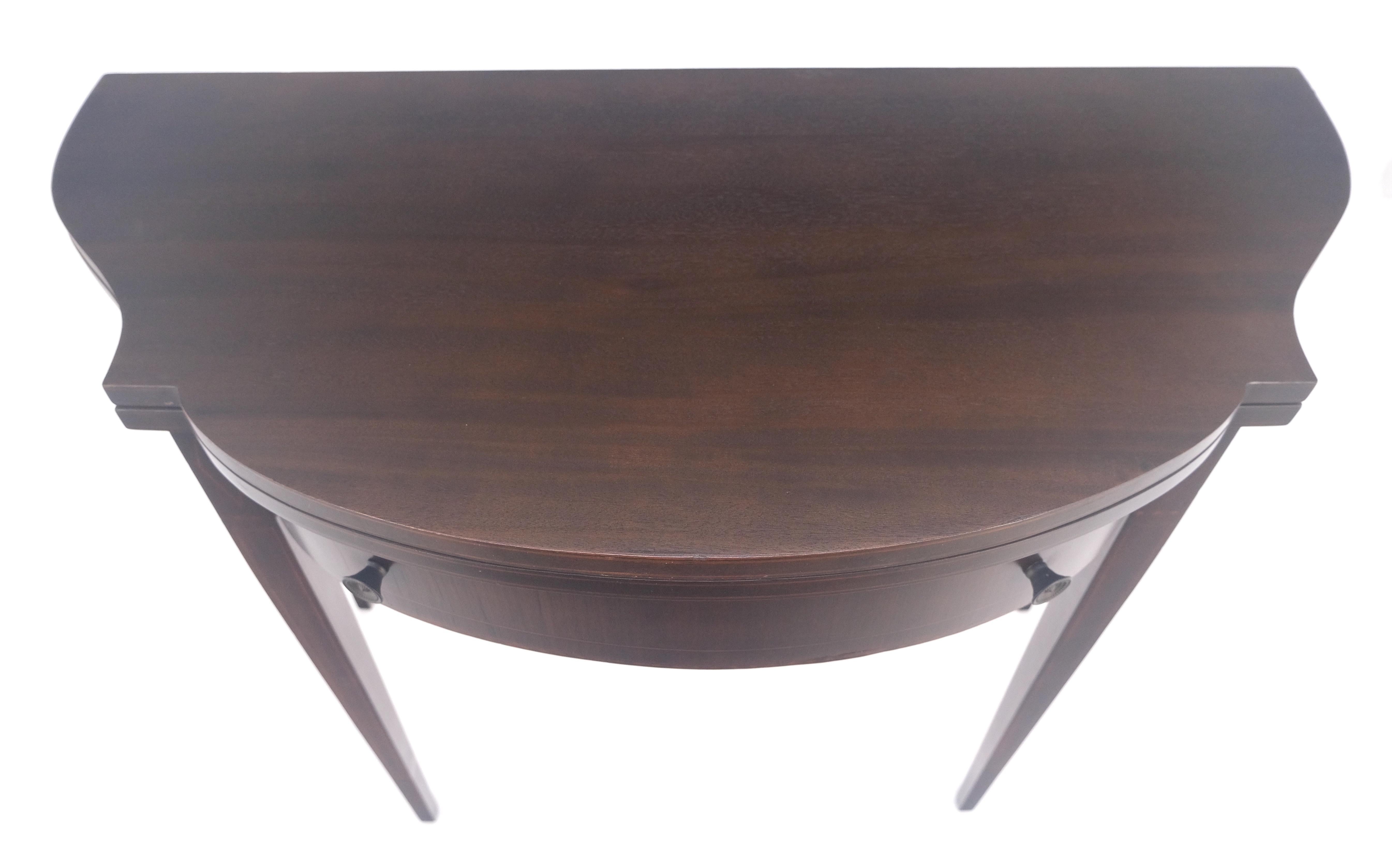 Flip Top Mahogany One Drawer Console Game Sofa Breakfast Top MINT For Sale 7