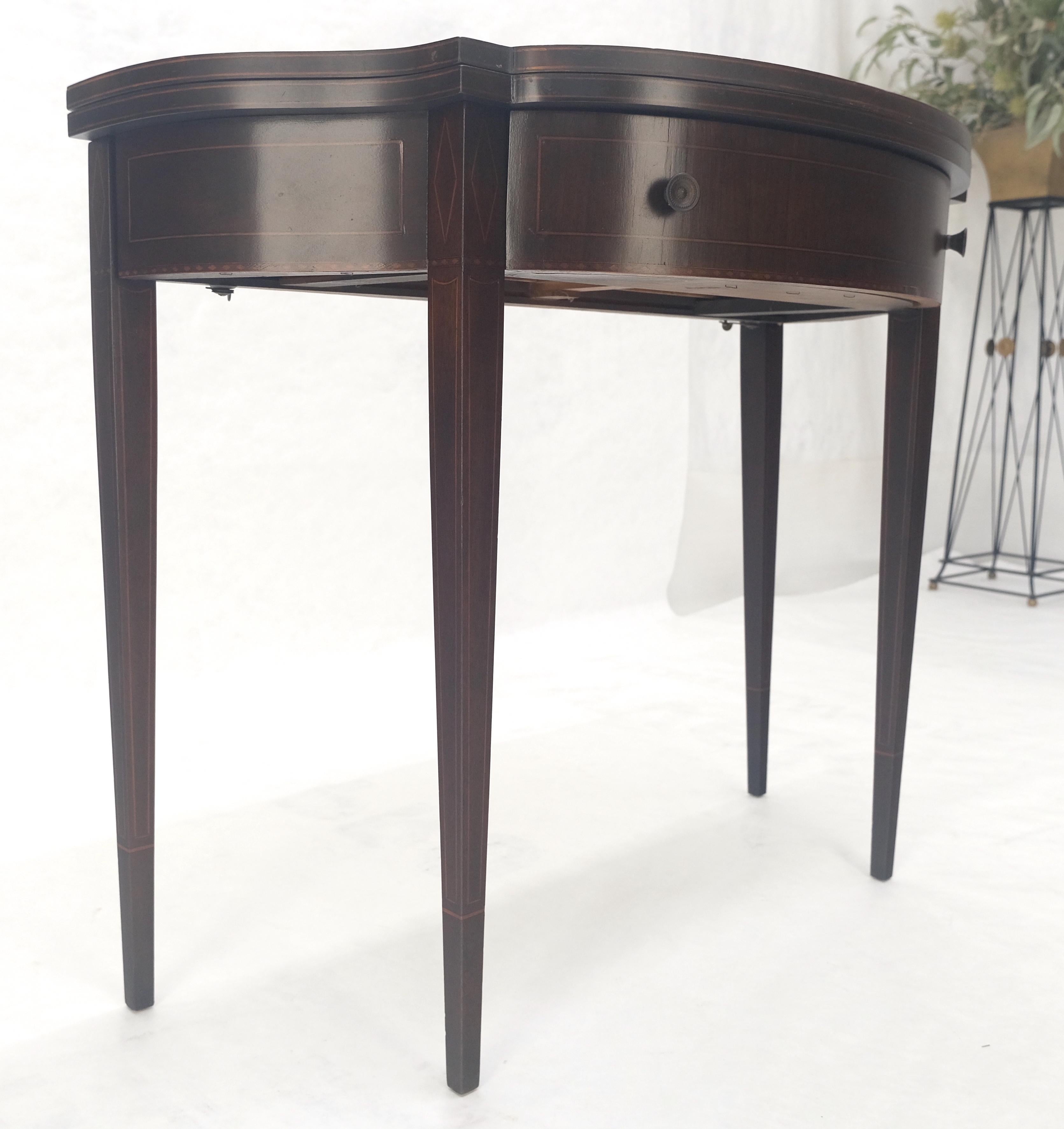 Flip Top Mahogany One Drawer Console Game Sofa Breakfast Top MINT For Sale 9