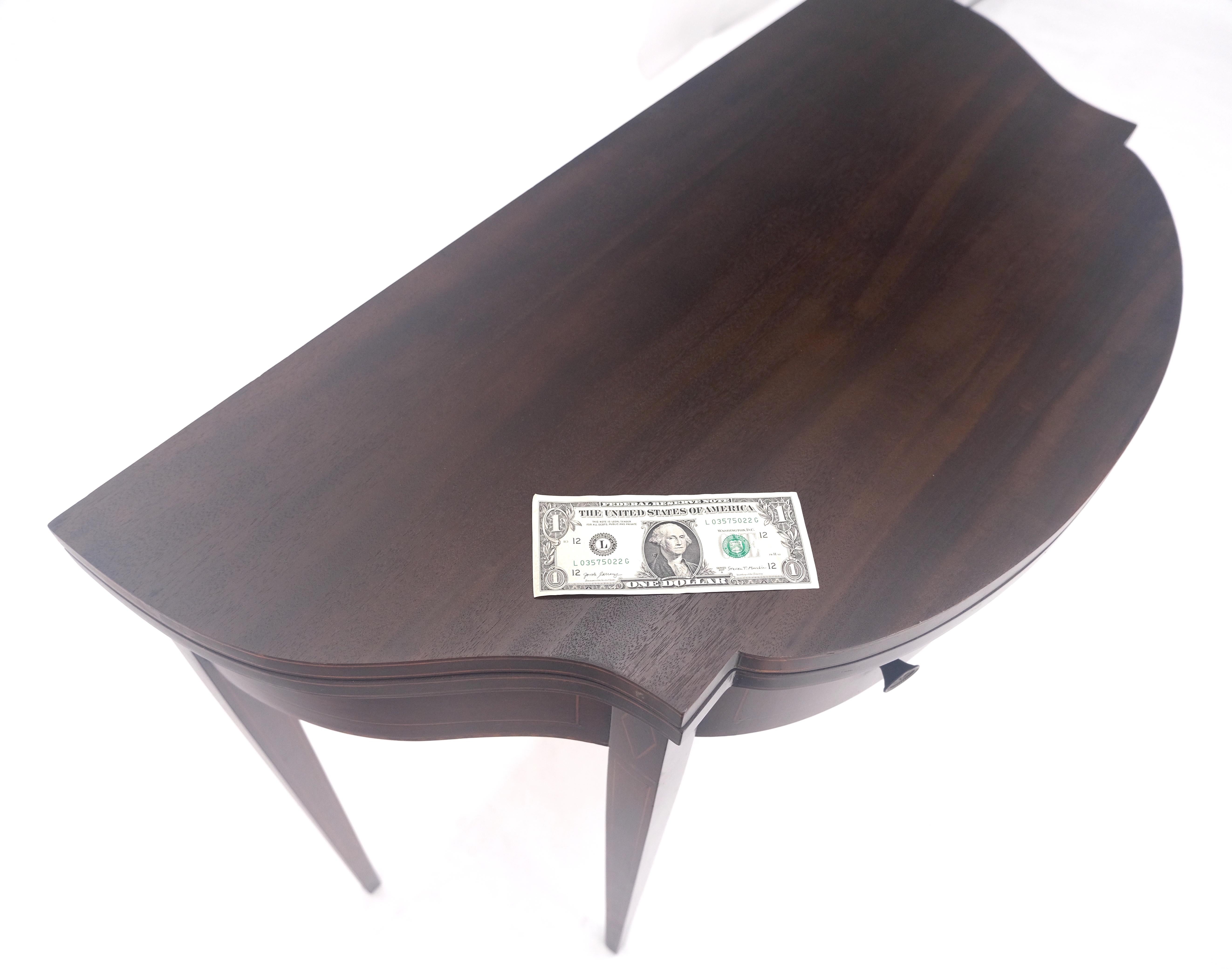 Flip Top Mahogany One Drawer Console Game Sofa Breakfast Top MINT For Sale 11