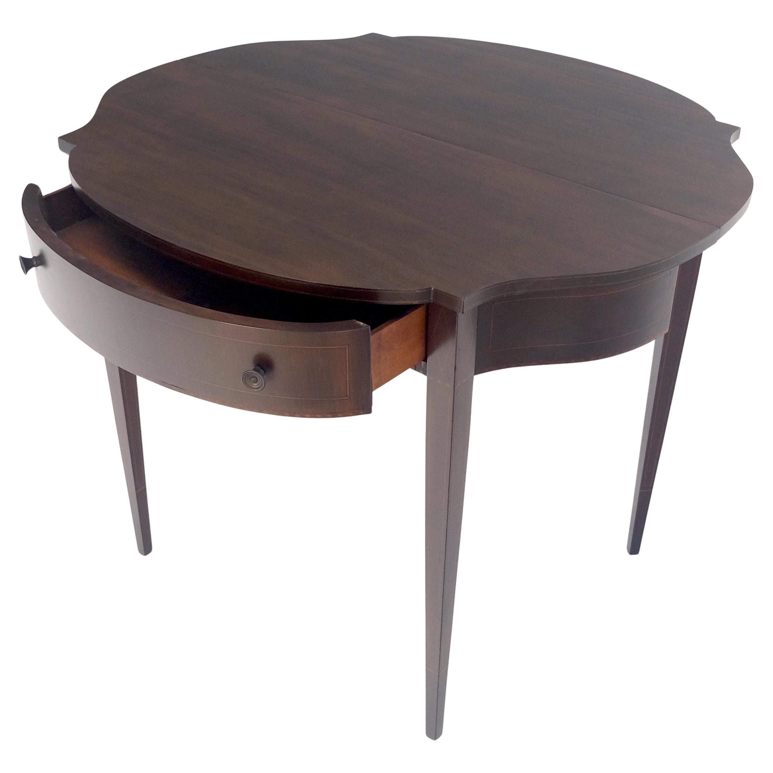 Federal Flip Top Mahogany One Drawer Console Game Sofa Breakfast Top MINT For Sale