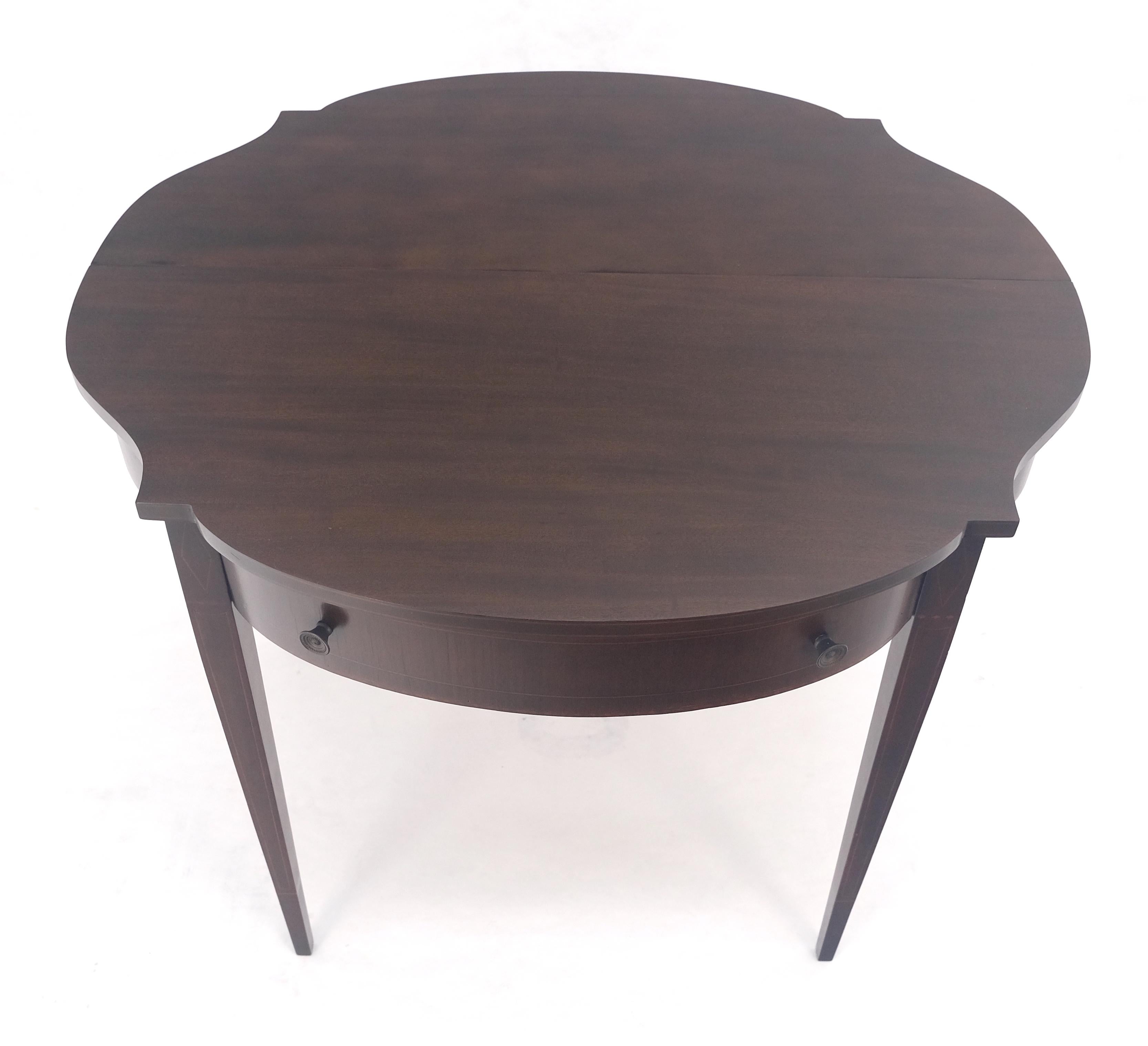 American Flip Top Mahogany One Drawer Console Game Sofa Breakfast Top MINT For Sale