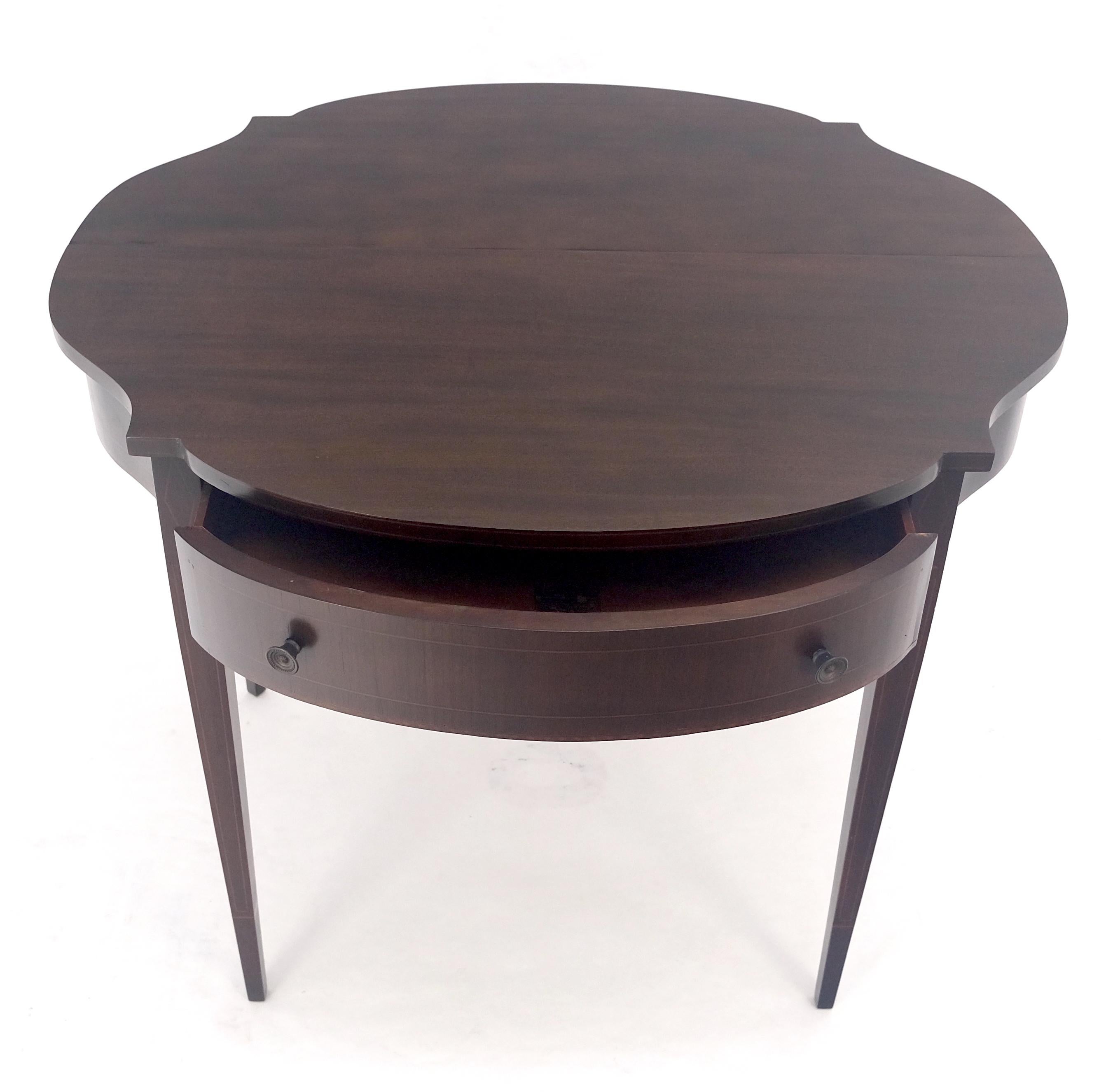 20th Century Flip Top Mahogany One Drawer Console Game Sofa Breakfast Top MINT For Sale