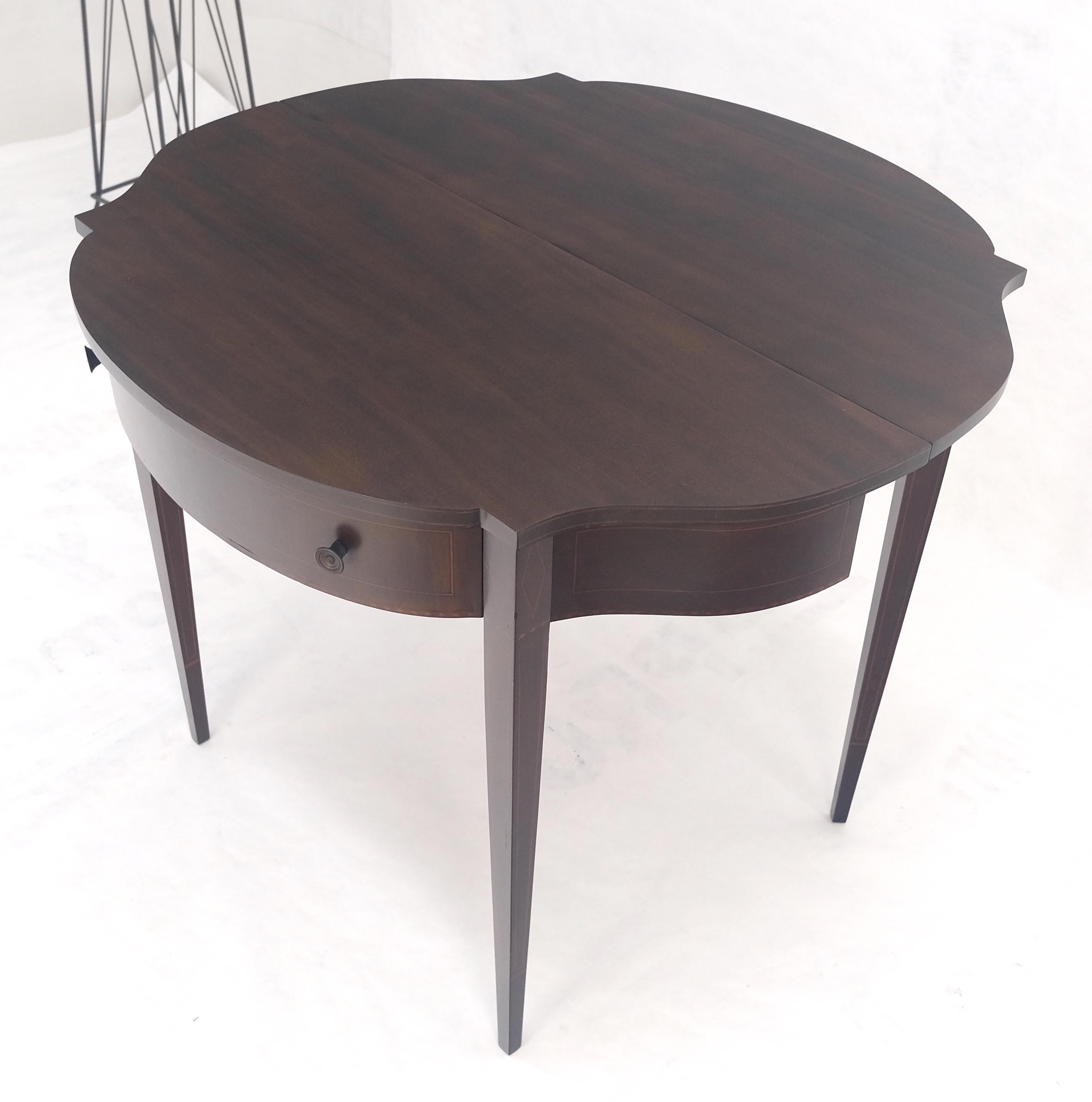 Flip Top Mahogany One Drawer Console Game Sofa Breakfast Top MINT For Sale 1