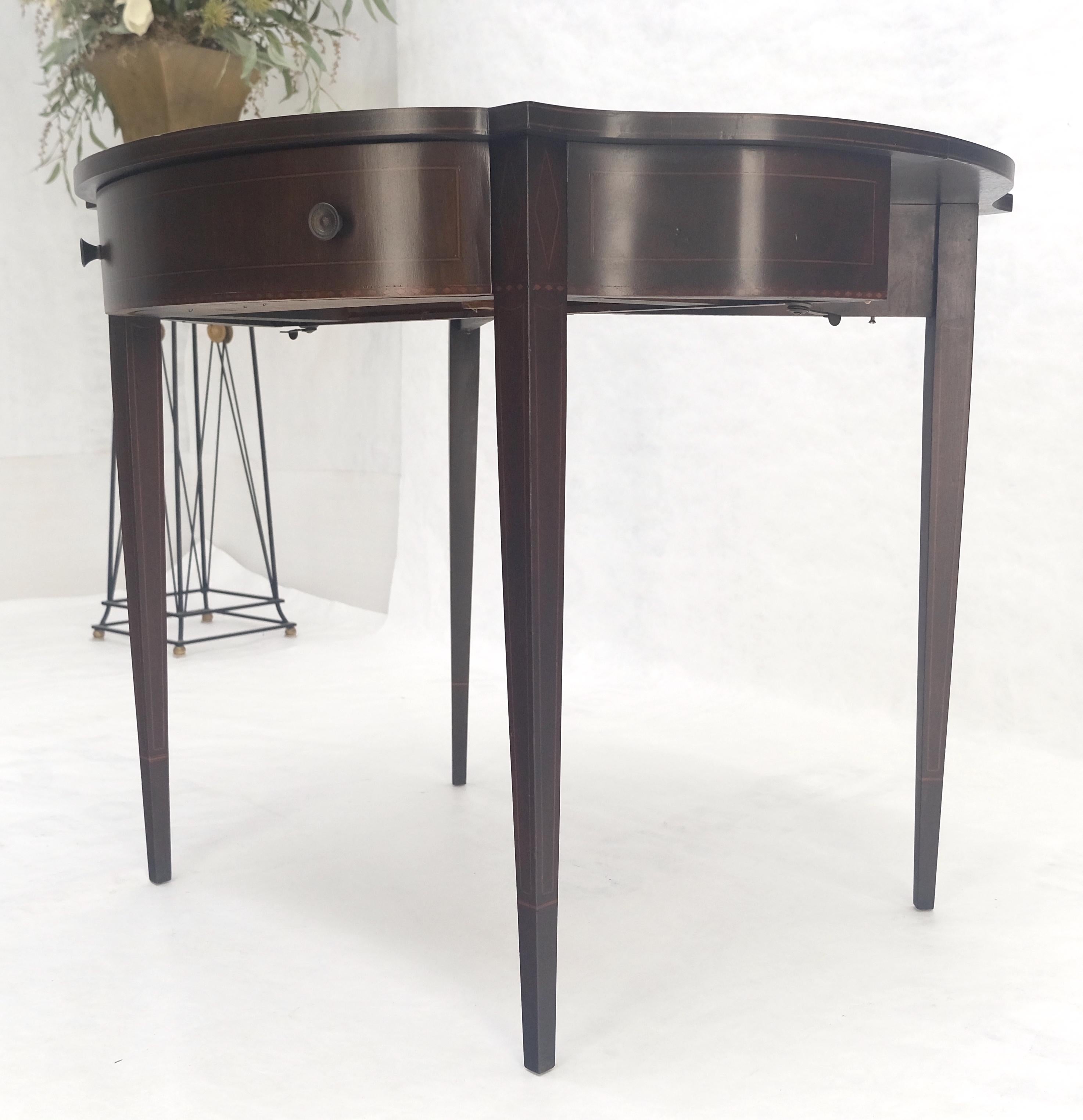 Flip Top Mahogany One Drawer Console Game Sofa Breakfast Top MINT For Sale 2