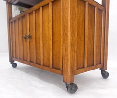 Flip Top Mid  Century Modern Serving Cart Two Doors Compartment on Wheels MINT