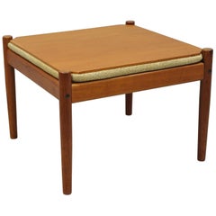 Flip Top Midcentury Danish Modern Convertible Teak Side Table or Stool