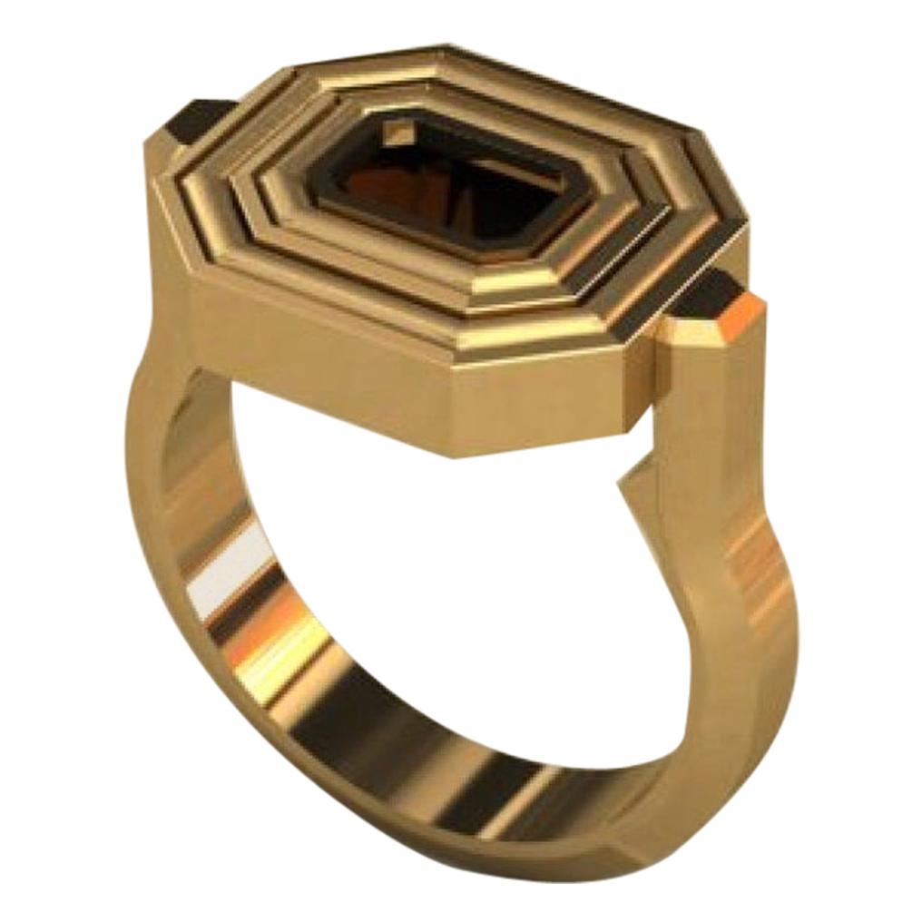 Flip Top Petite Gold and Black Enamel Ring