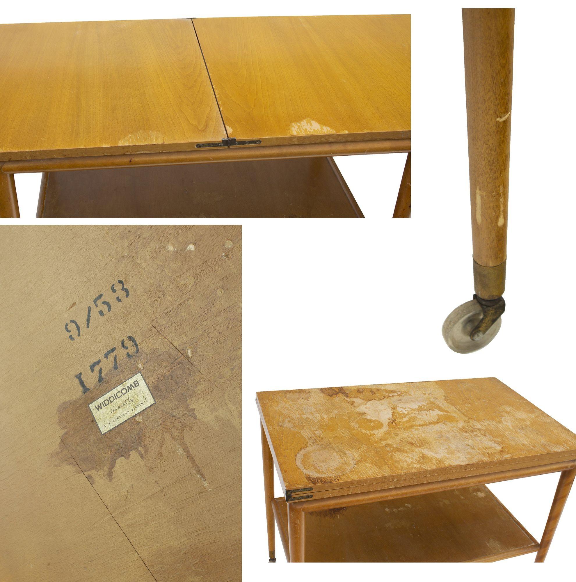 Mid-20th Century Flip Top Serving Cart by T.H. Robsjohn-Gibbings for Widdicomb