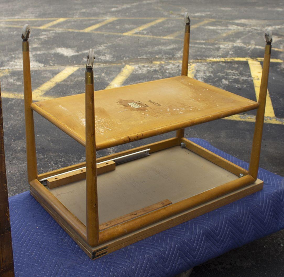 Brass Flip Top Serving Cart by T.H. Robsjohn-Gibbings for Widdicomb