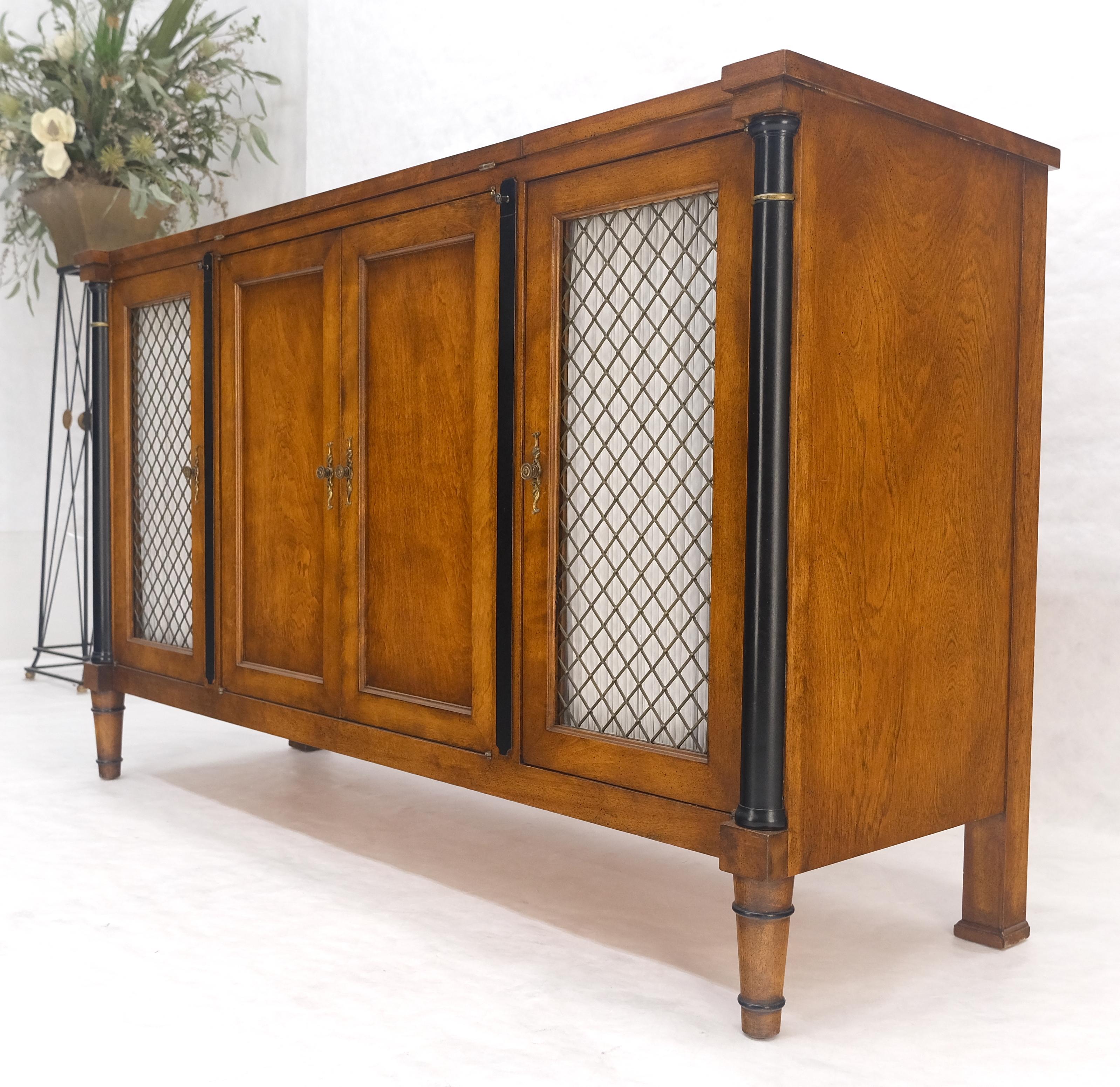 Flip Top Serving Tray Table 4 Doors Credenza Bar Server Sideboard MINT For Sale 3