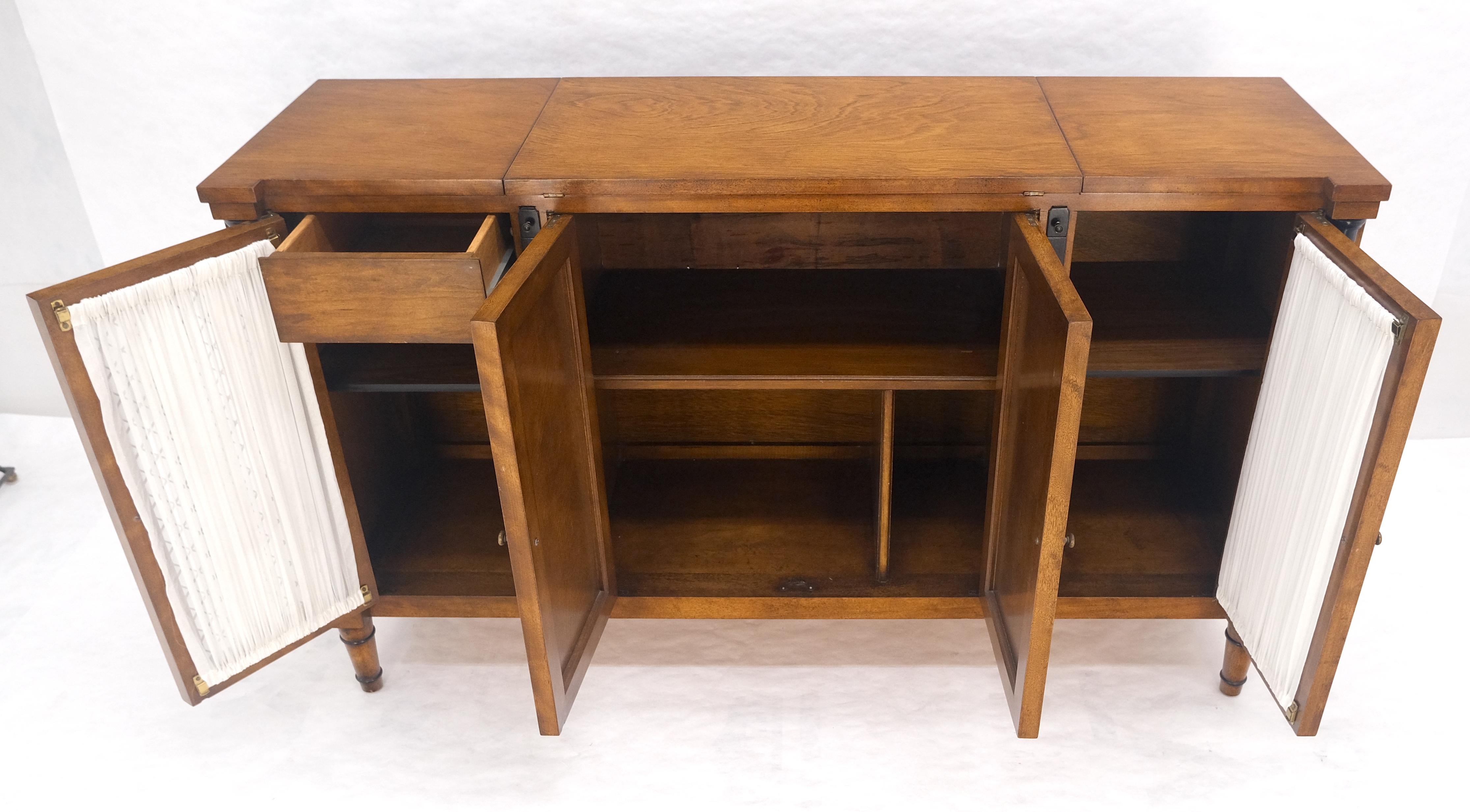 Flip Top Serving Tray Table 4 Doors Credenza Bar Server Sideboard MINT For Sale 7