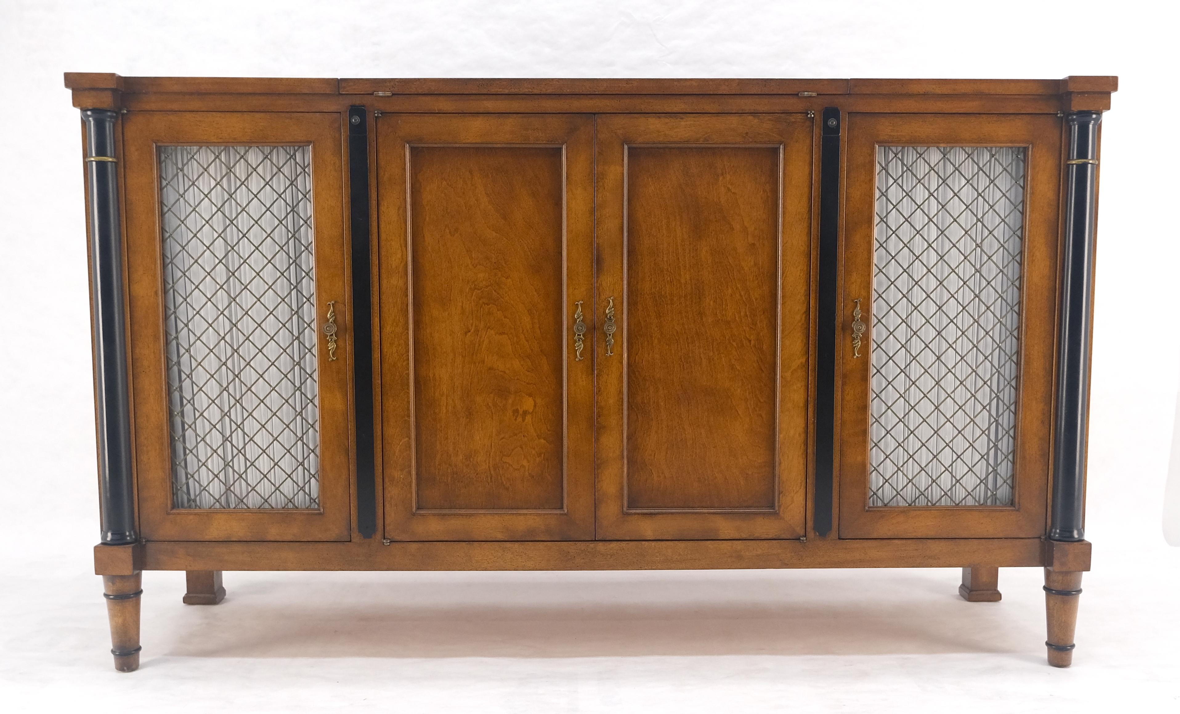American Flip Top Serving Tray Table 4 Doors Credenza Bar Server Sideboard MINT For Sale