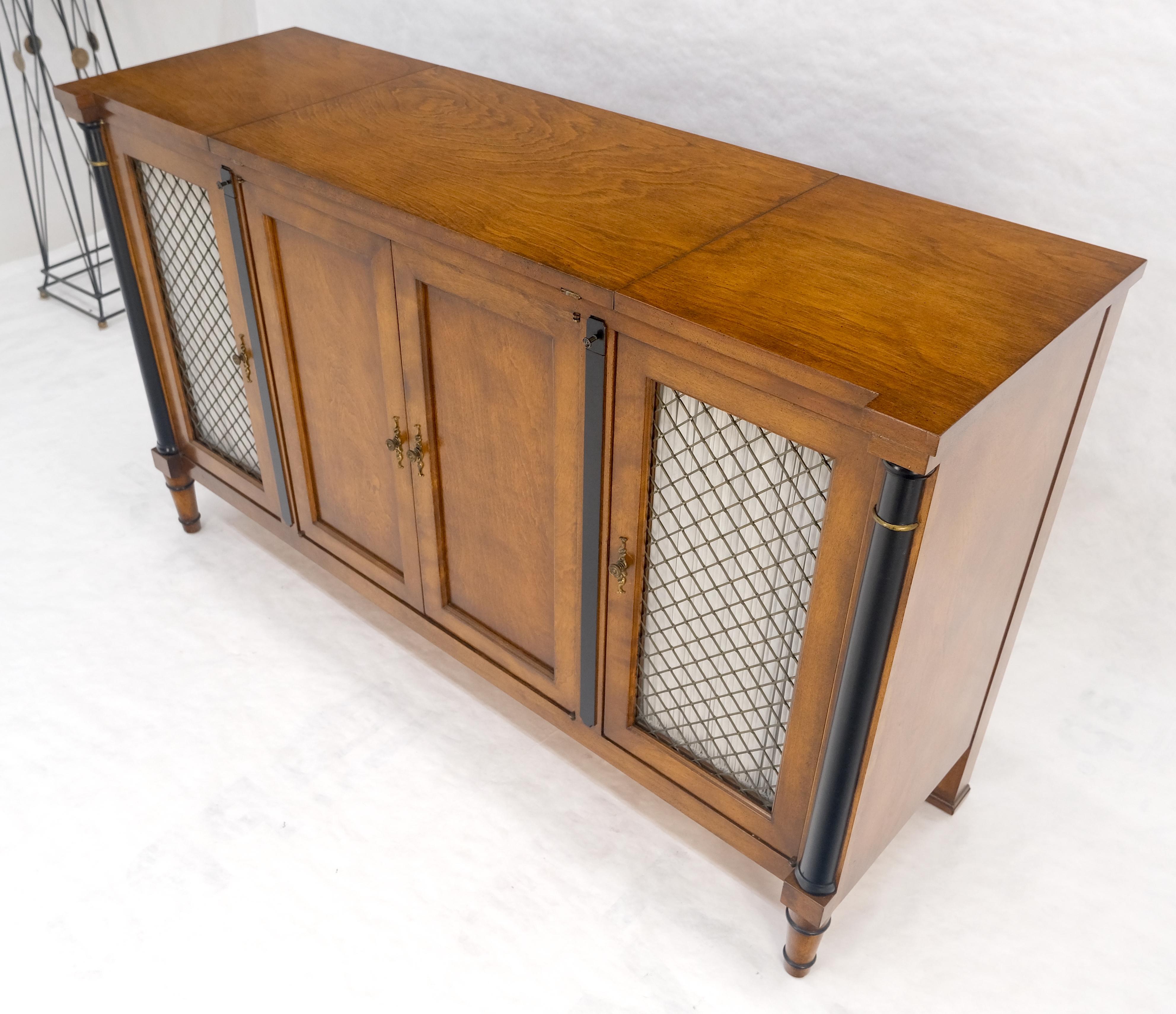 Flip Top Serving Tray Table 4 Doors Credenza Bar Server Sideboard MINT For Sale 1