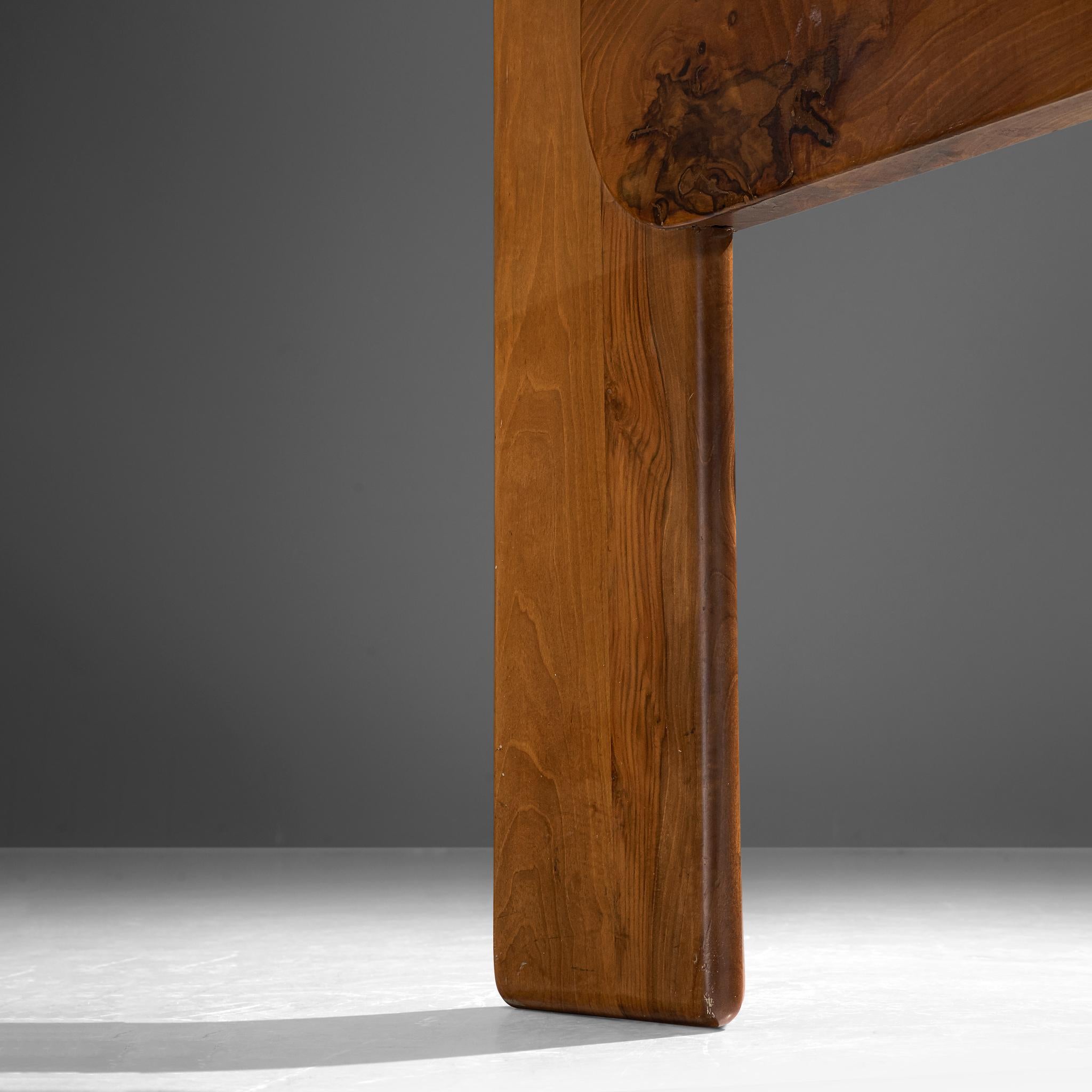 Late 20th Century Flip Top Square Table in Italian Walnut