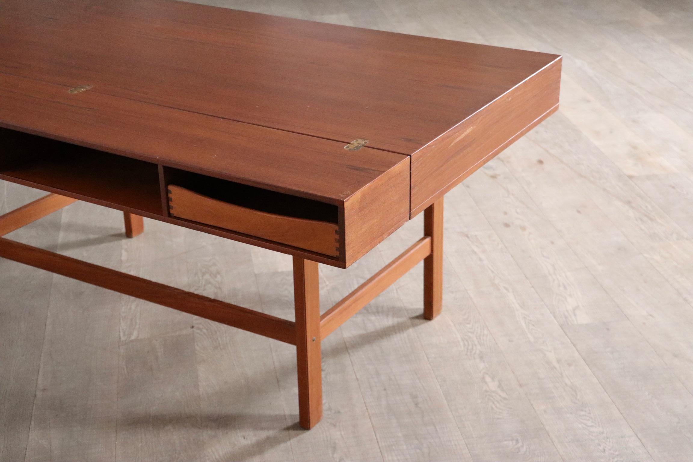 Flip-Top Teak Desk By Peter Løvig Nielsen, Denmark, 1972 6