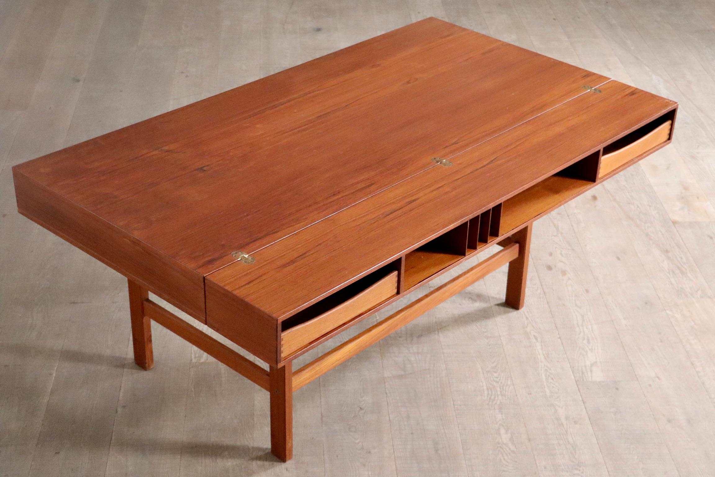 Late 20th Century Flip-Top Teak Desk By Peter Løvig Nielsen, Denmark, 1972