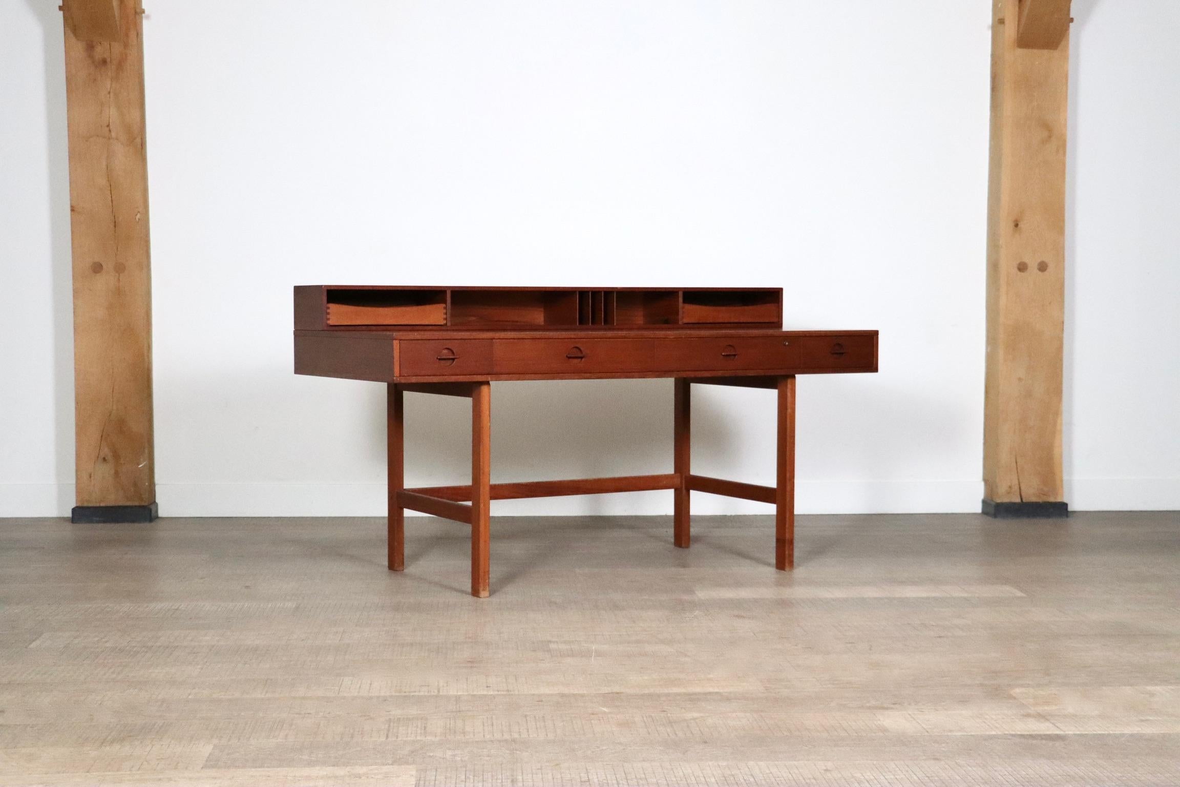 Flip-Top Teak Desk By Peter Løvig Nielsen, Denmark, 1972 3