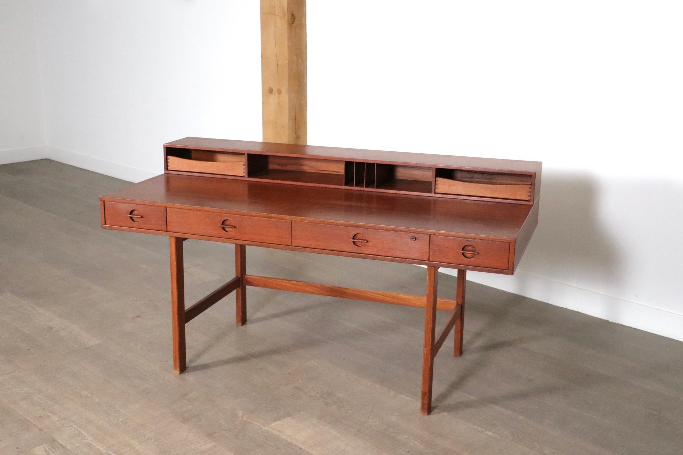 Flip-Top Teak Desk By Peter Løvig Nielsen, Denmark, 1972 4