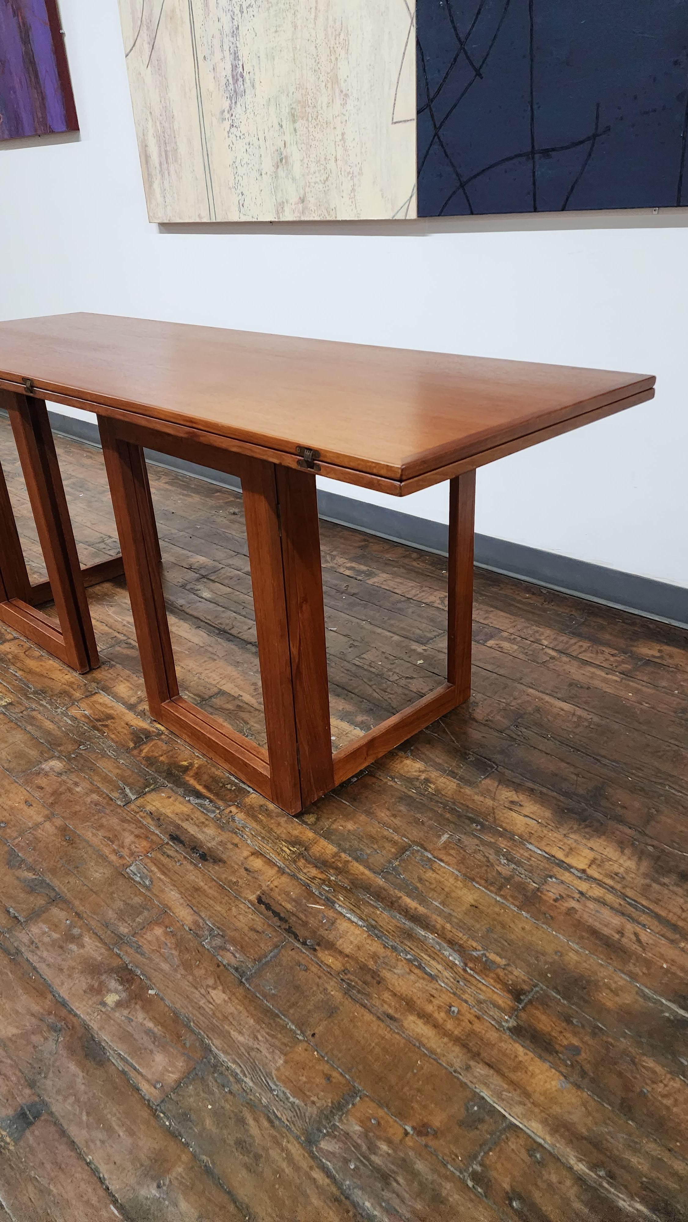 Flip Top Teak Dining Table by Skovmand And Andersen For Sale 4