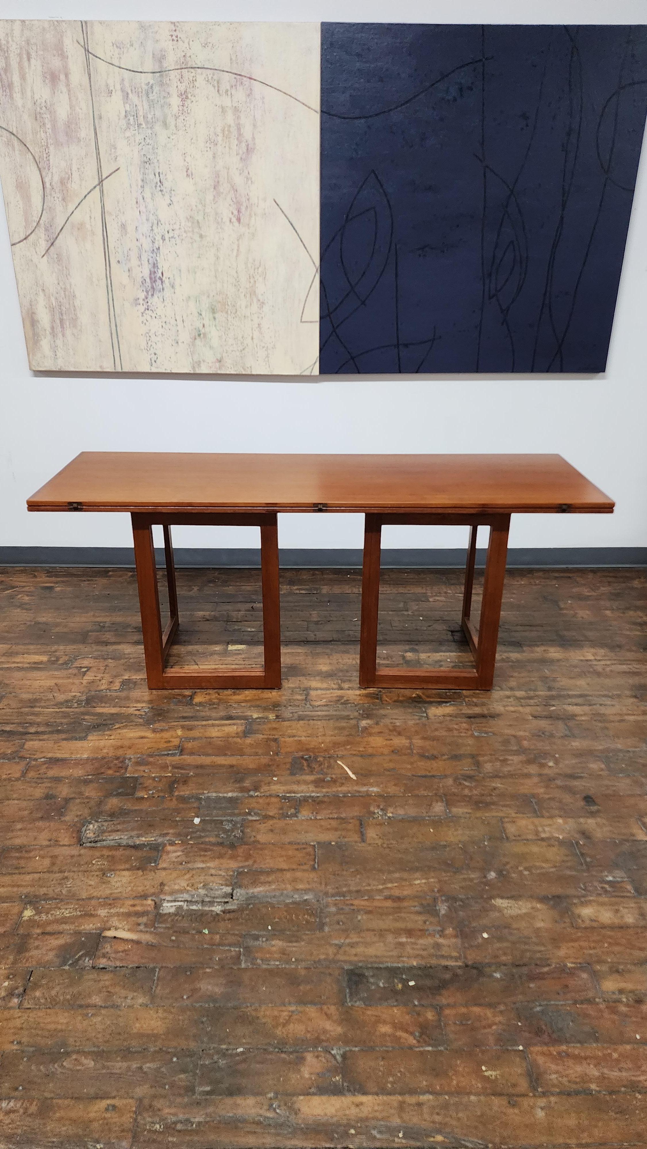 Flip Top Teak Dining Table by Skovmand And Andersen For Sale 6