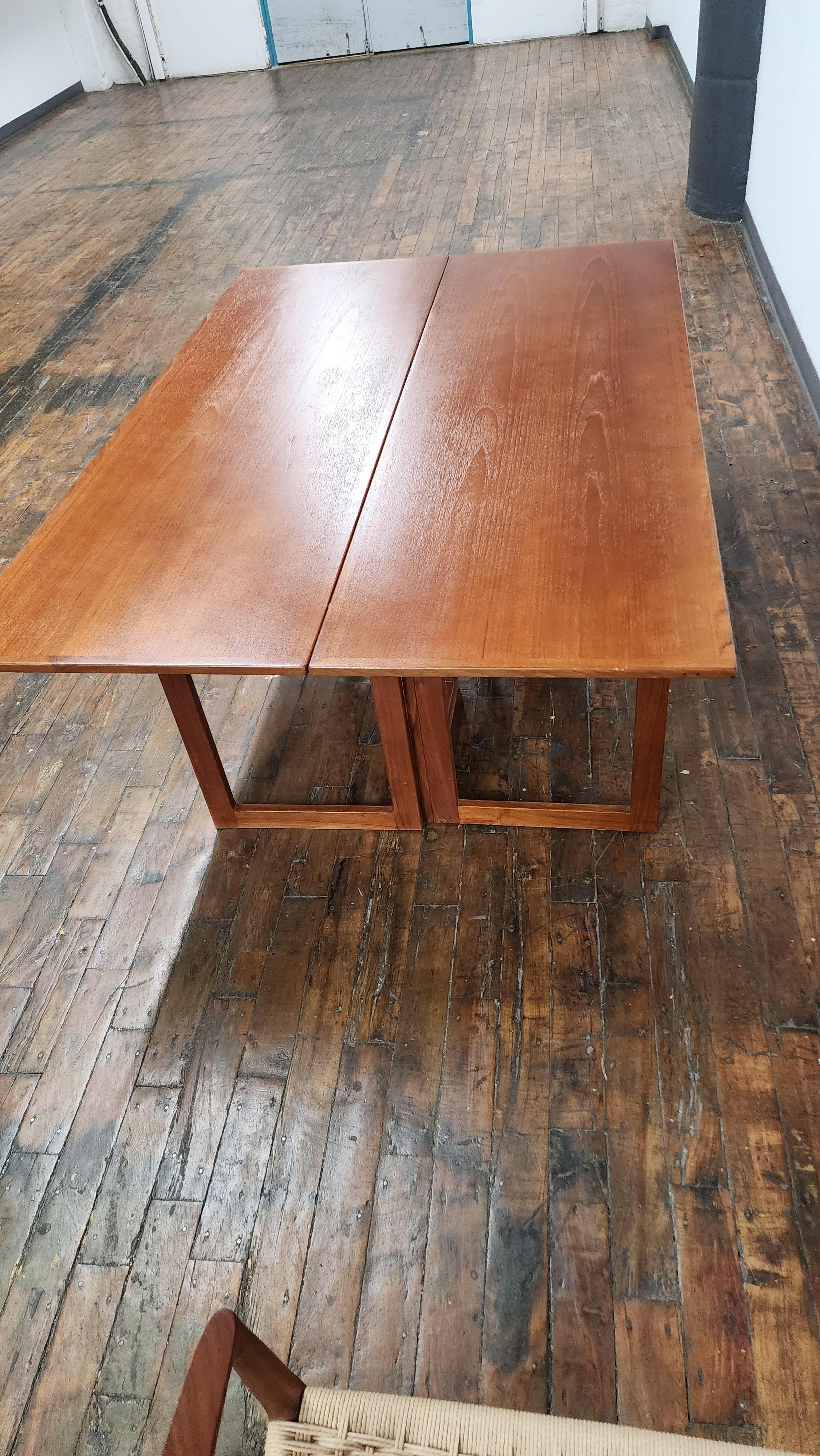 Mid-20th Century Flip Top Teak Dining Table by Skovmand And Andersen For Sale
