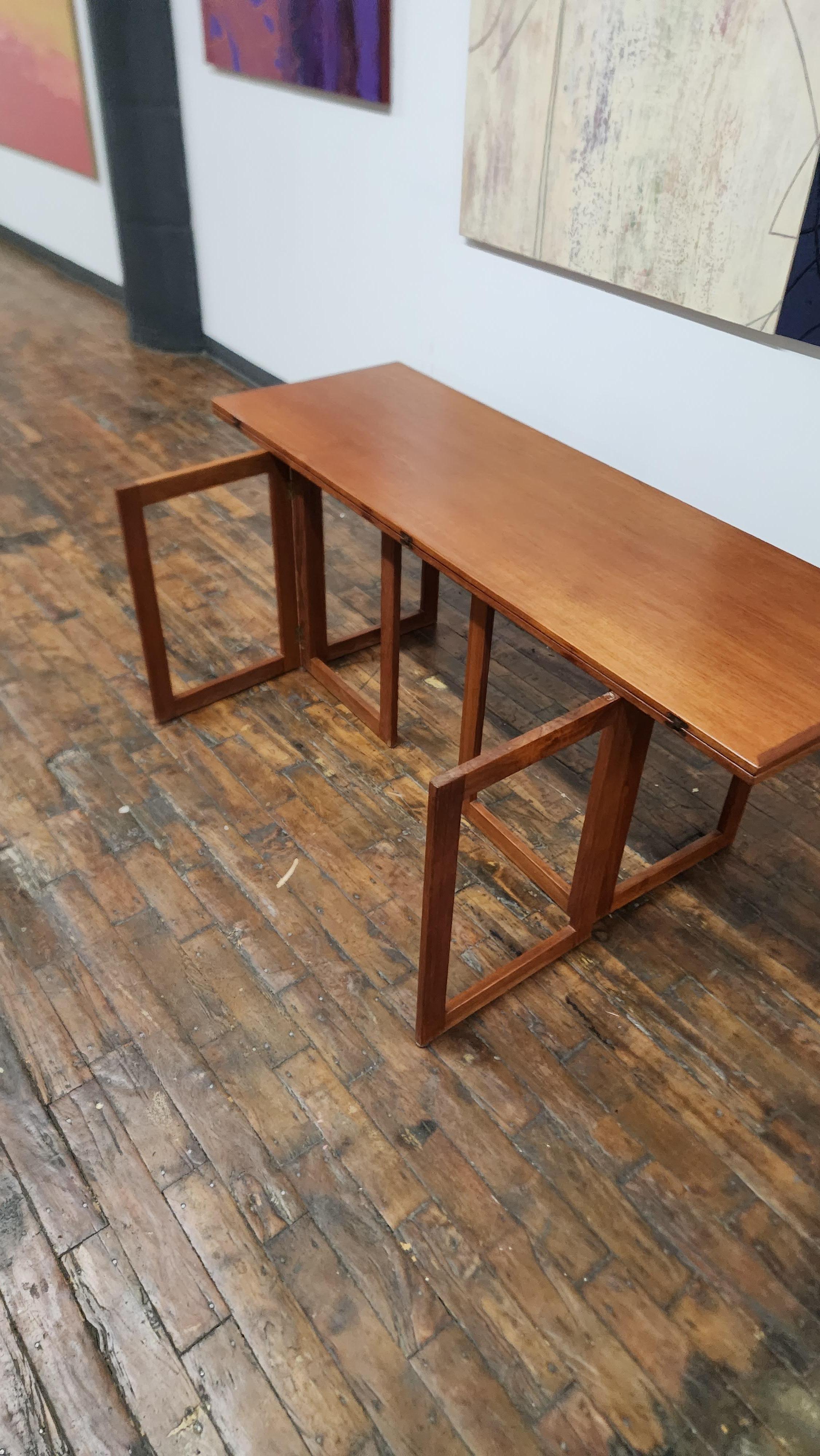 Flip Top Teak Dining Table by Skovmand And Andersen For Sale 1