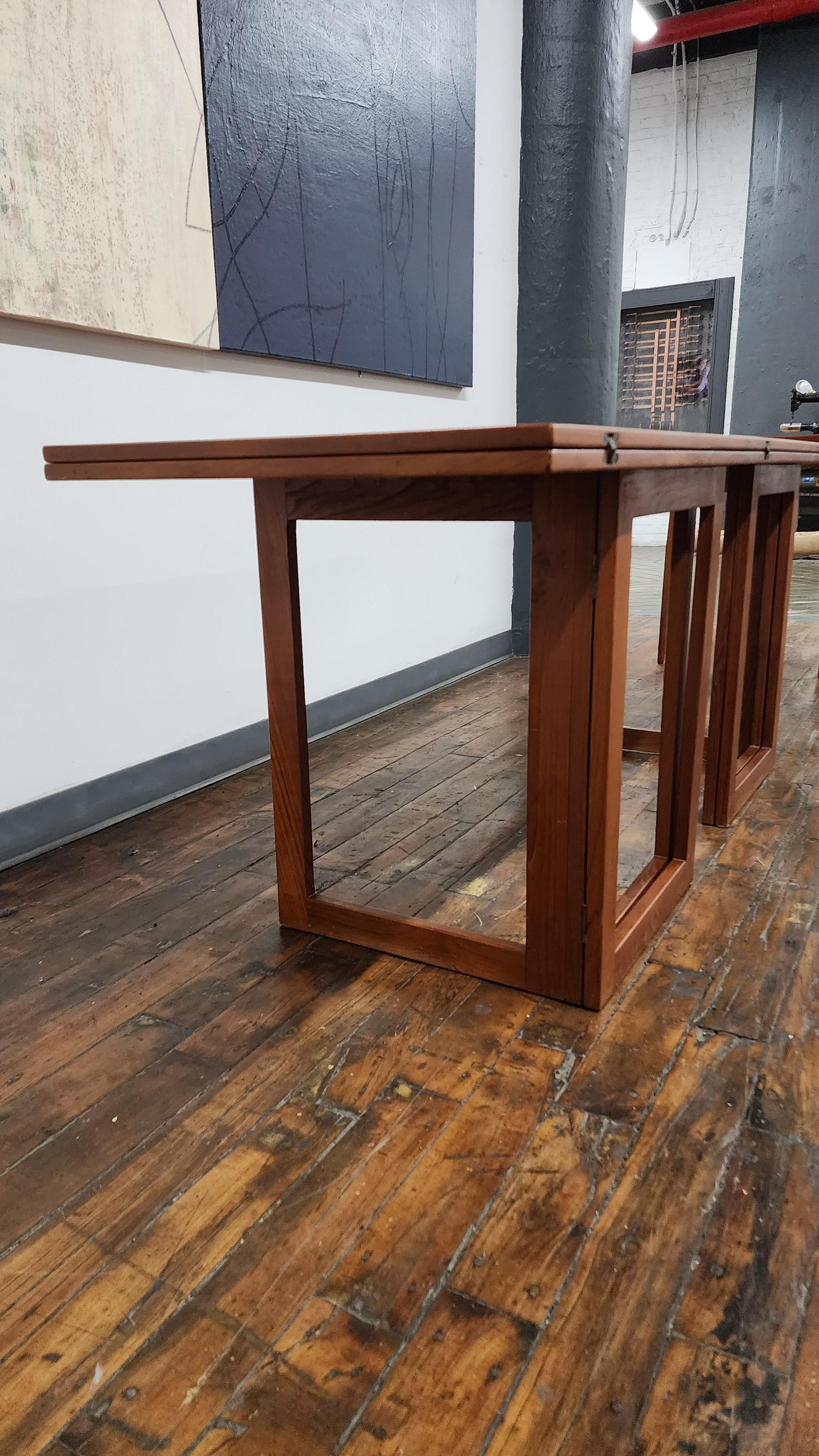 Flip Top Teak Dining Table by Skovmand And Andersen For Sale 2