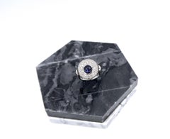 Flippable 2-Faced Double-Faced Cabochon Sapphire Diamond Pavé Gold Ring