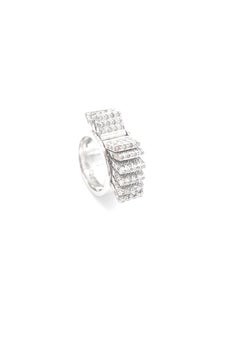 Flippable Booklet Pavé Diamond White Gold Band Ring