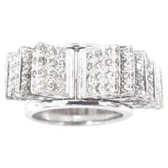 Flippable Booklet Pavé Diamond White Gold Band Ring
