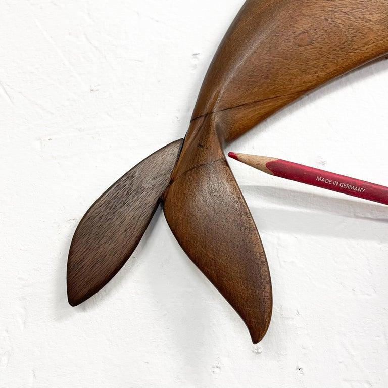 Mid-Century Modern Flipper Dolphin Wall Sculpture in Red Birch Wood by Rob Roy San Diego CA, 1994