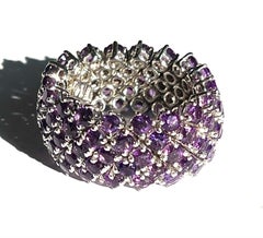 Bague plate en or blanc 18 carats avec améthyste - Collection FLIRT*