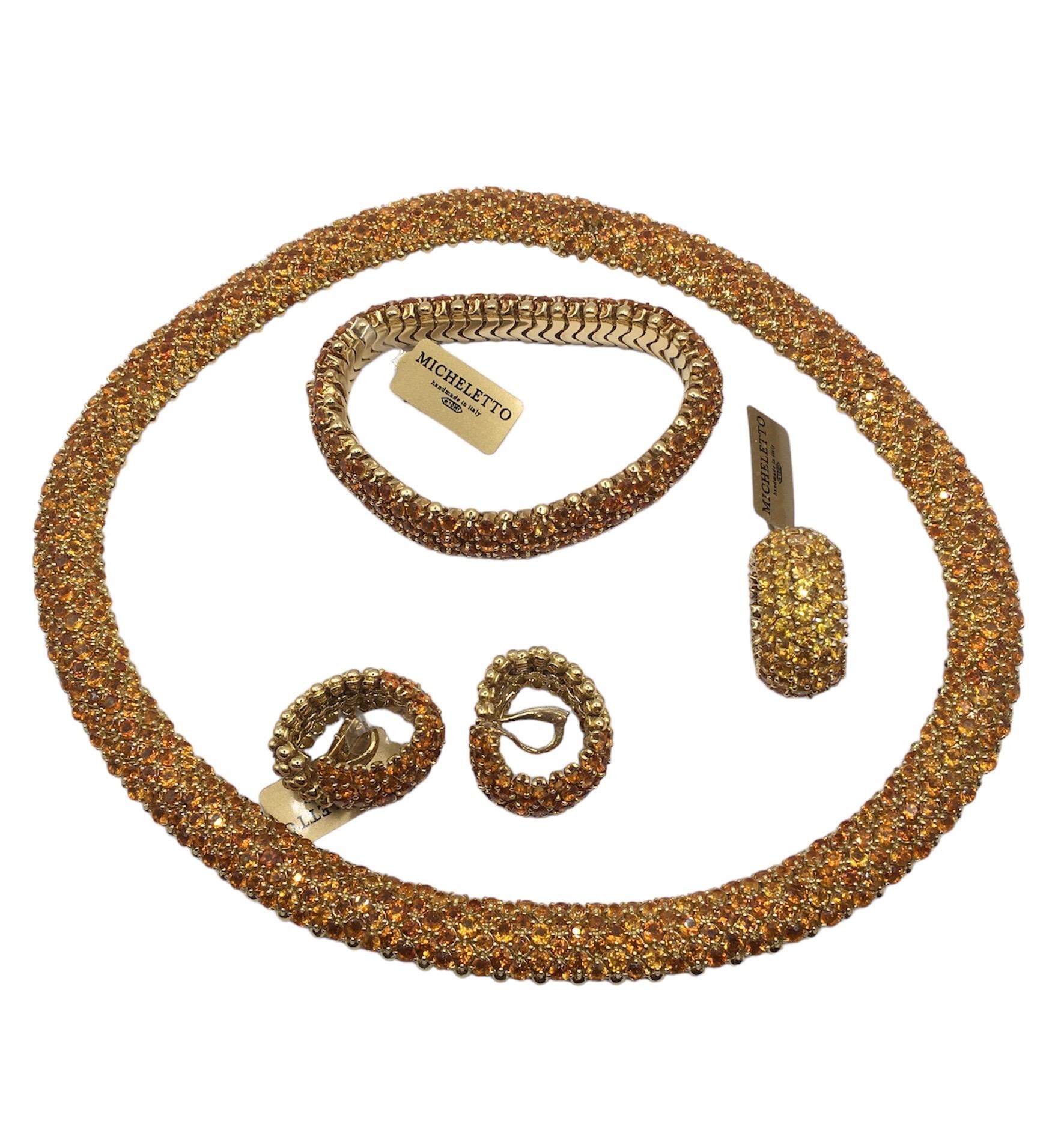 Collier souple en or jaune 18 carats avec citrine Neuf - En vente à Milano, Lombardia