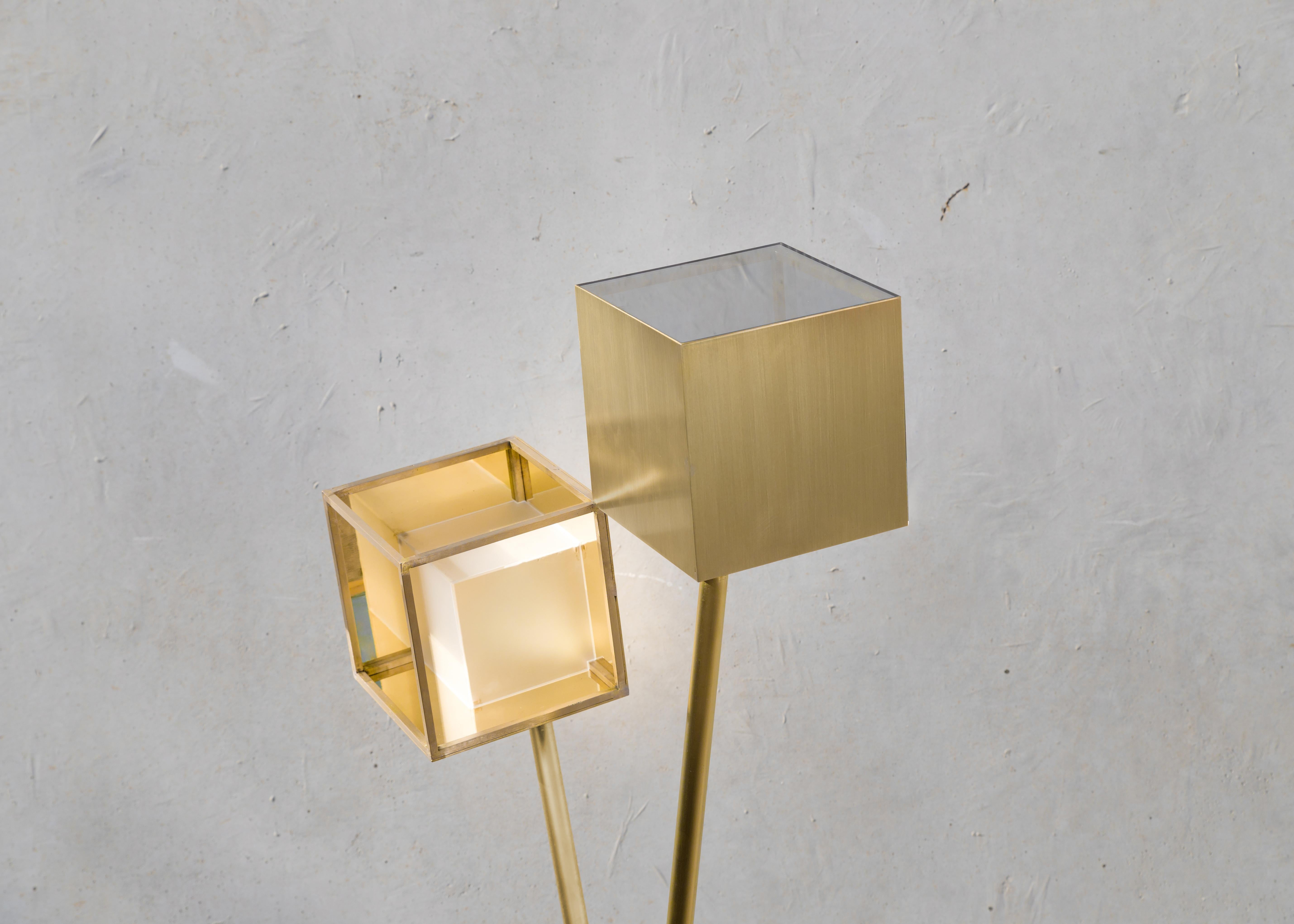 FLIS - Solid brass floor light handmade by Diaphan Studio For Sale 1