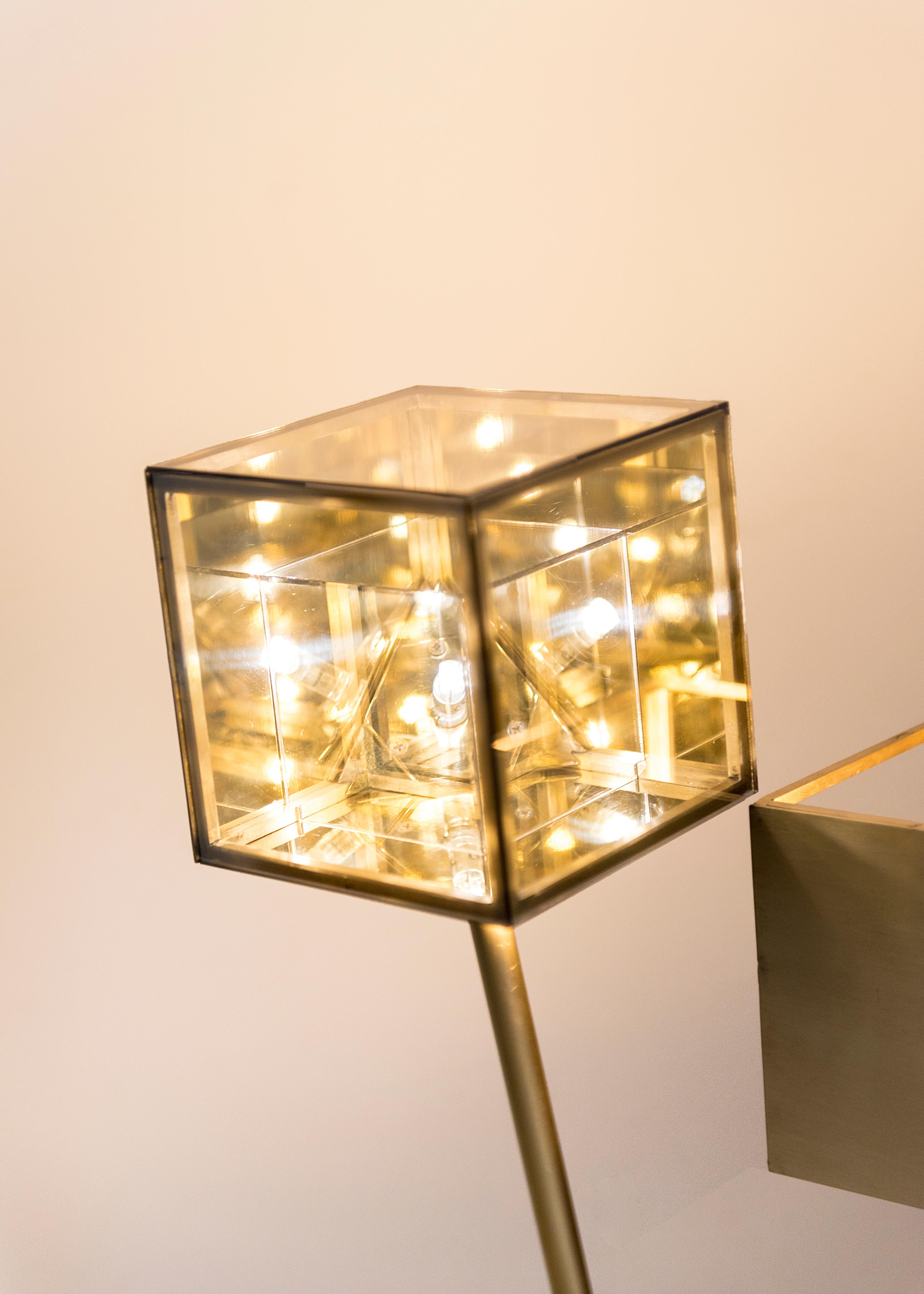 FLIS - Solid brass floor light handmade by Diaphan Studio In New Condition For Sale In Milan, IT