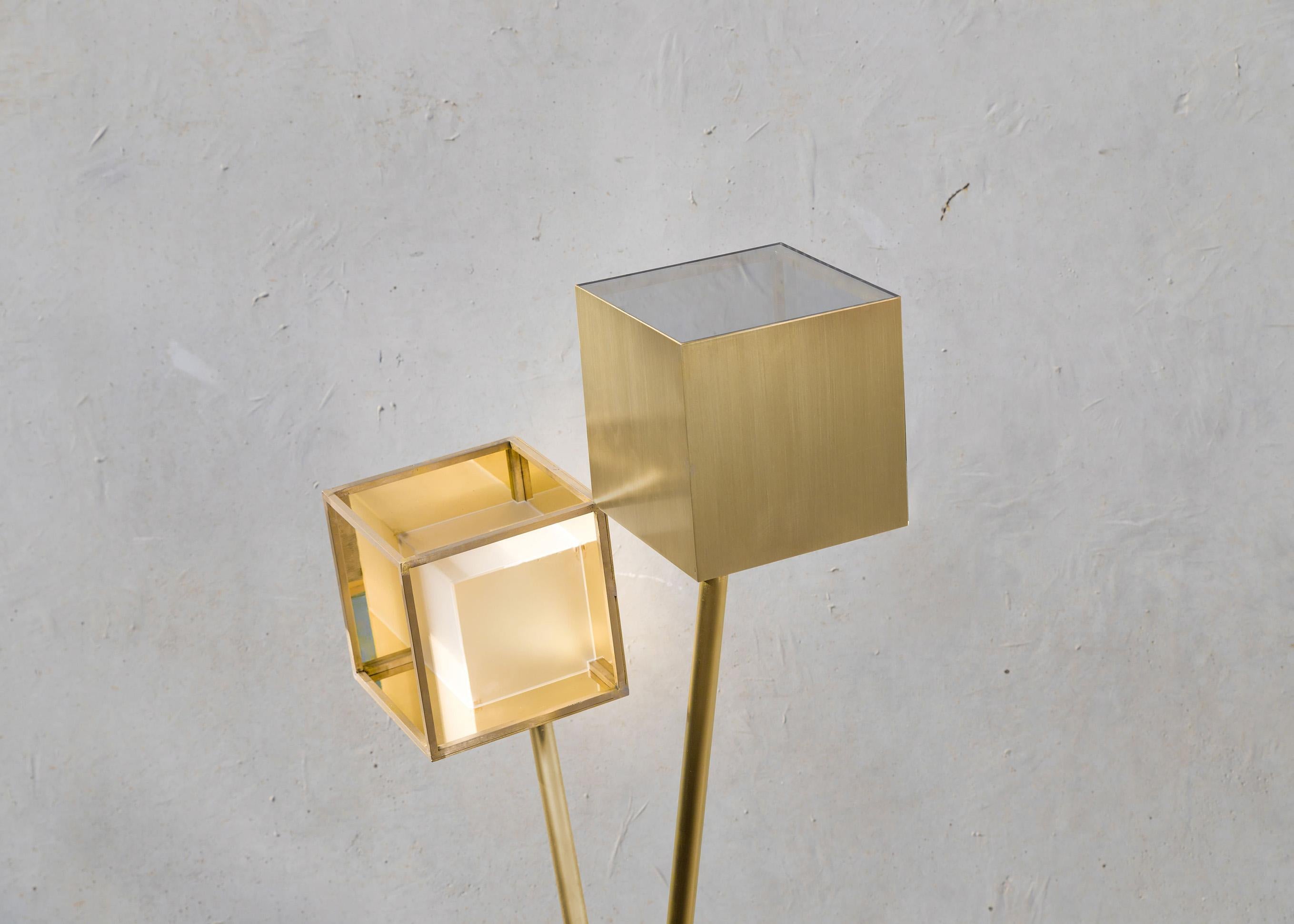Flis Sculptural Floor Lamp Brass by Diaphan Studio, REP by Tuleste Factory For Sale 3