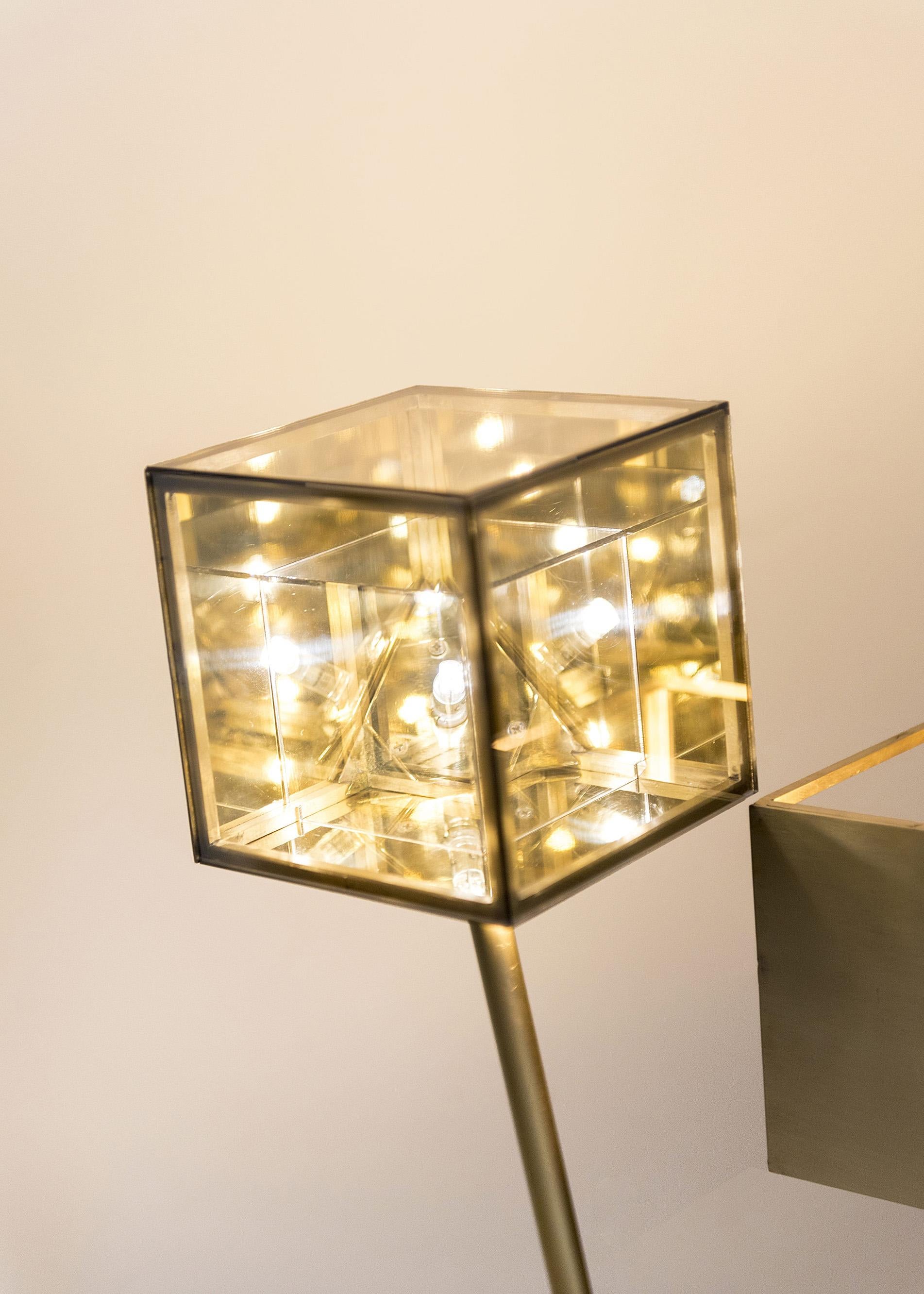 Flis Sculptural Floor Lamp Brass by Diaphan Studio, REP by Tuleste Factory 1
