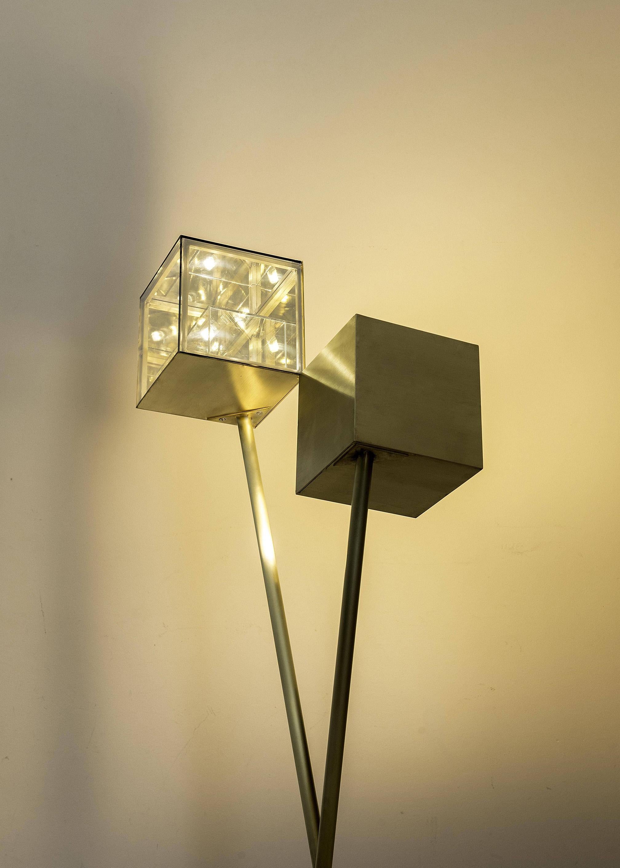 Flis Sculptural Floor Lamp Brass by Diaphan Studio, REP by Tuleste Factory 2