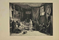 Mort Du Poussin - Etching by Félix Braquemond - 19th Century