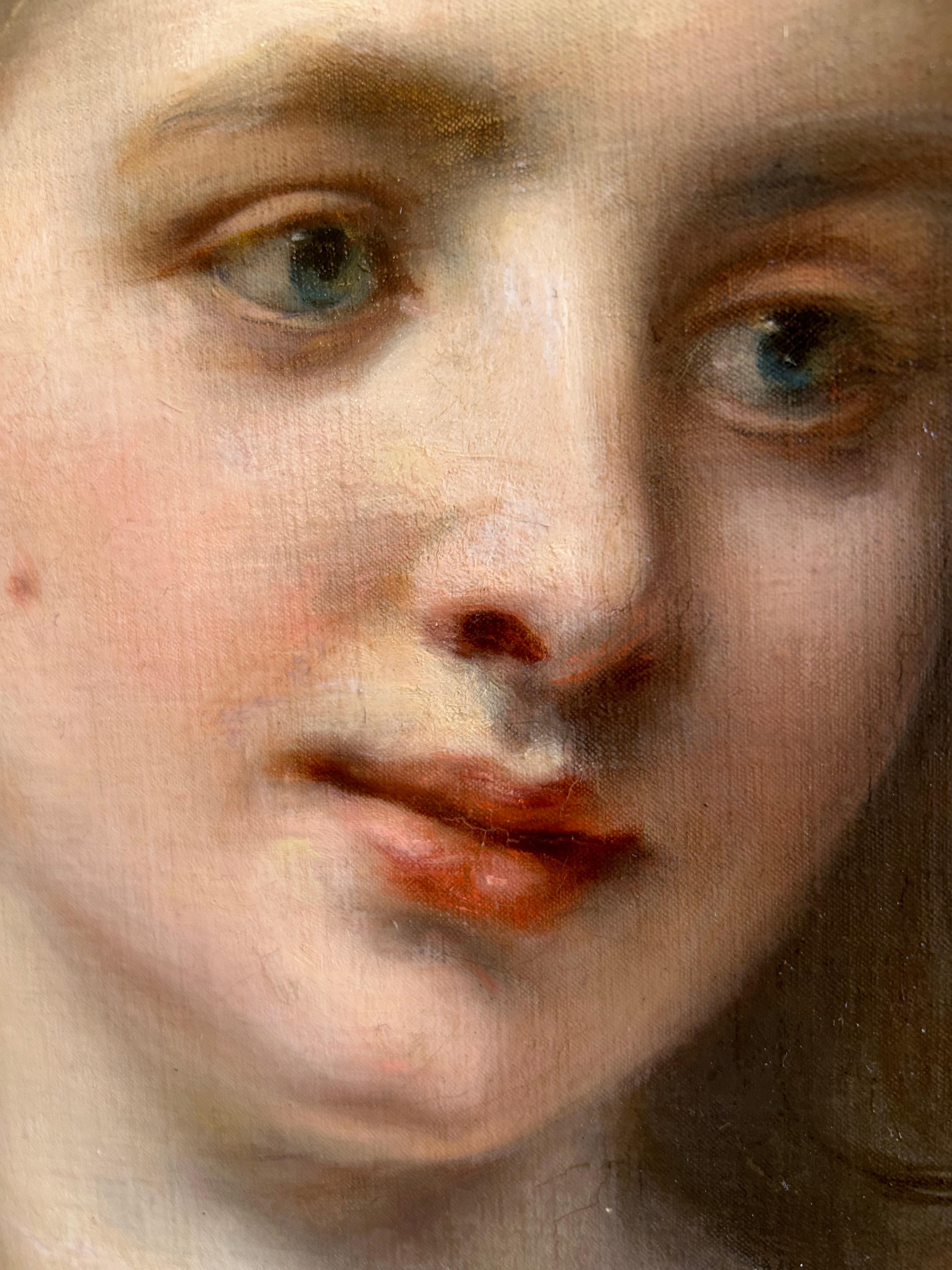 Ritratto di signora con cappello e ventaglio - stile Marie Antoinette nel 1783 in vendita 3