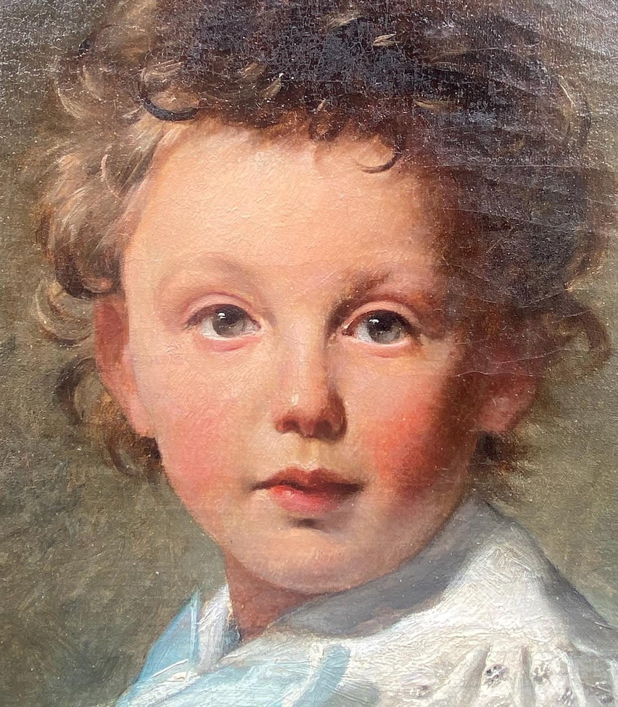 This sweet little boy sits quietly like a well brought up child, but you can see in his eyes how much he likes to run and play. In this sensitive portrait painted in circa 1860 by Félix Pescador we see a  real lively kid, not a miniature adult.